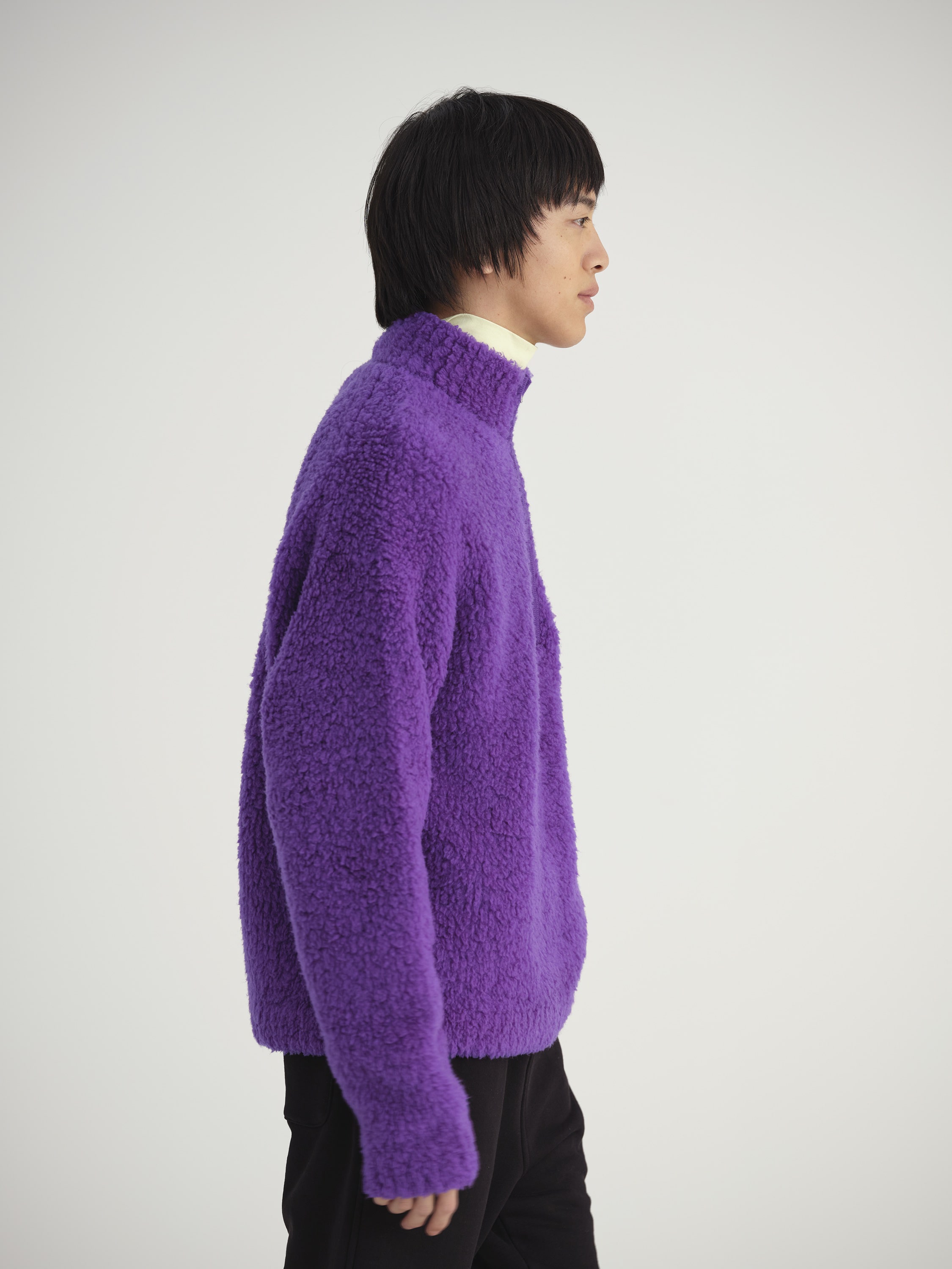 MERINO WOOL BOA KNIT HALF ZIP P/O 詳細画像 PURPLE 3