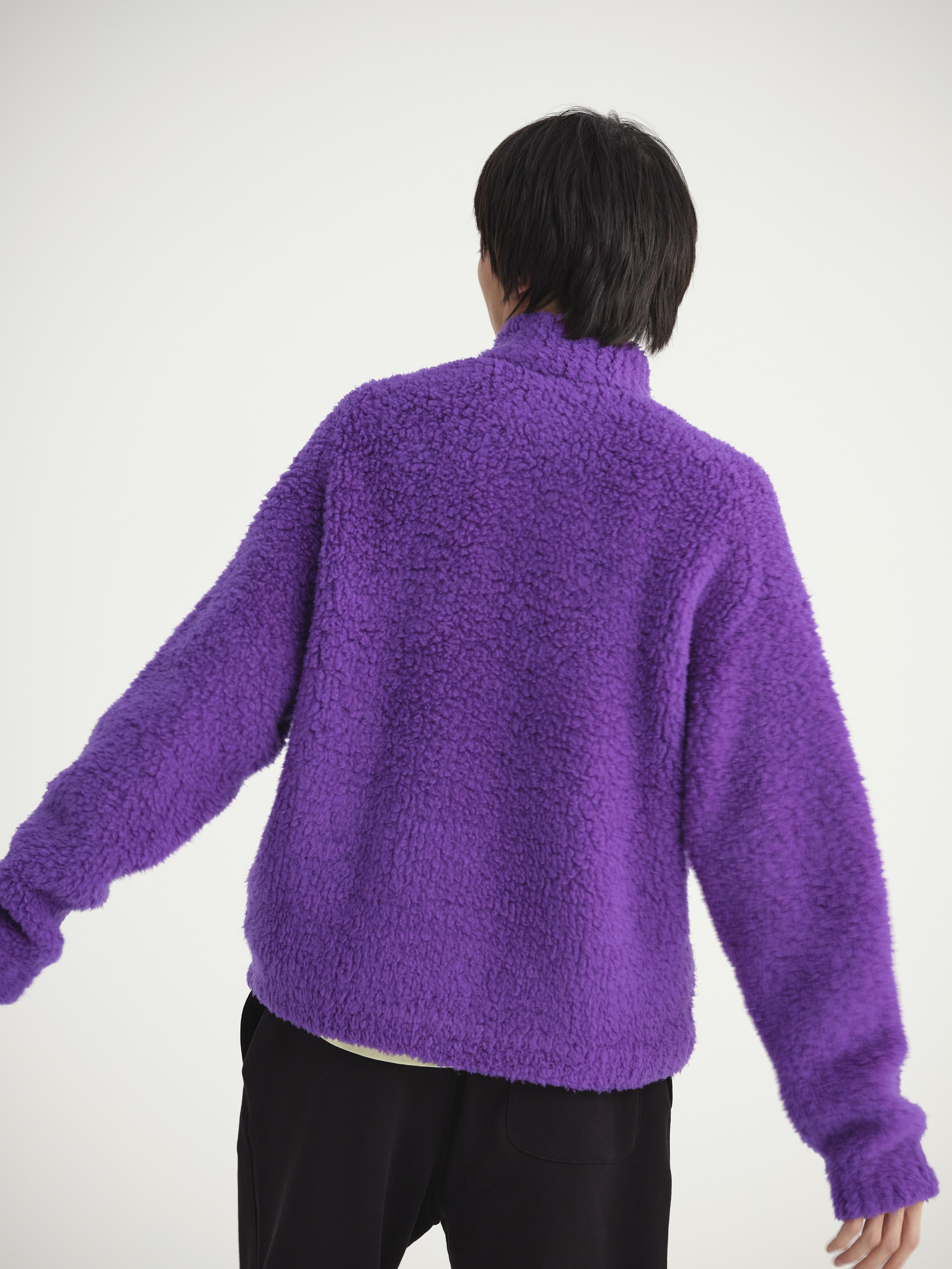 MERINO WOOL BOA KNIT HALF ZIP P/O 詳細画像 PURPLE 4