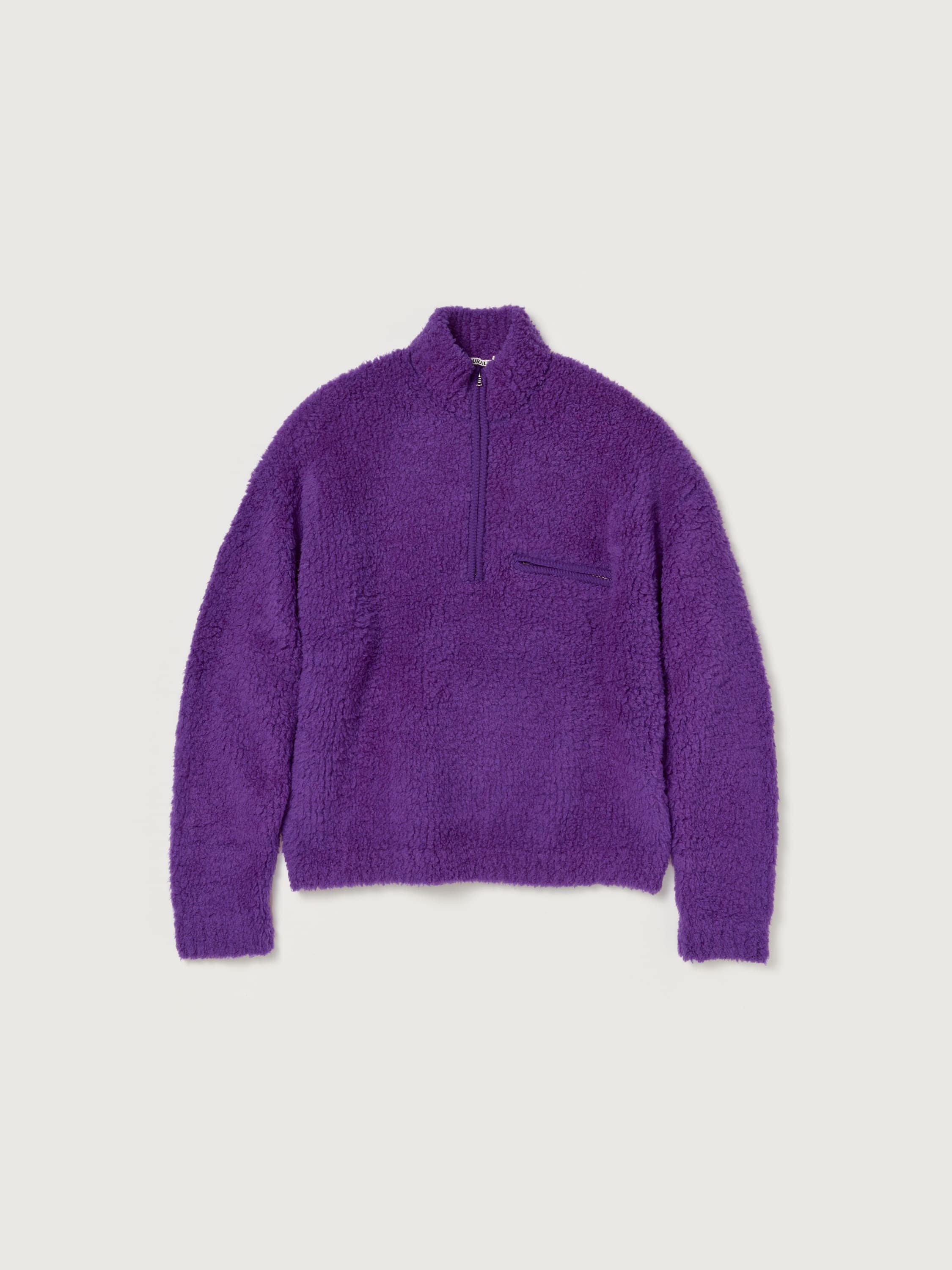 MERINO WOOL BOA KNIT HALF ZIP P/O 詳細画像 PURPLE 5