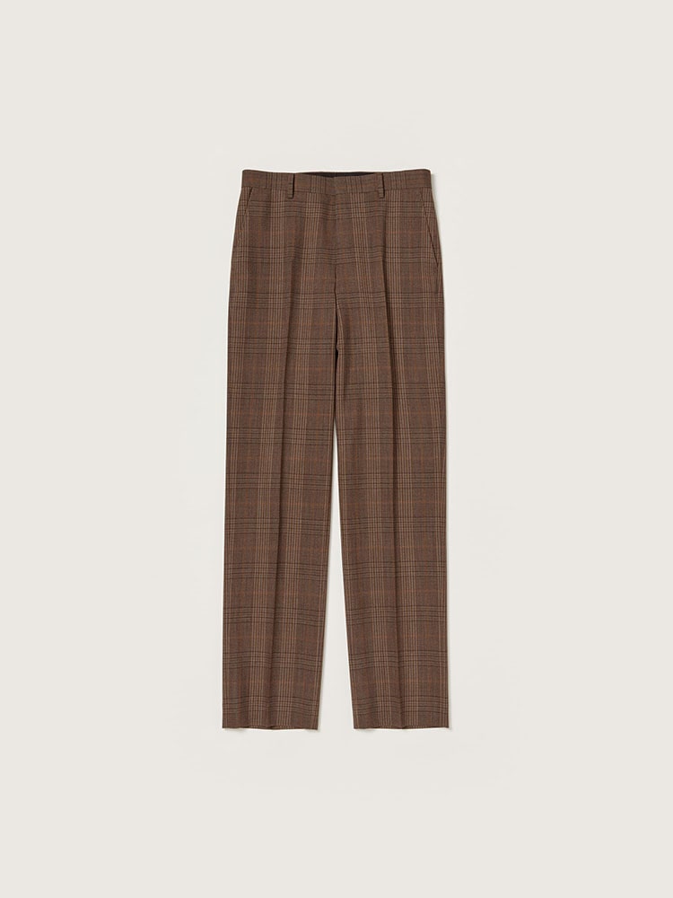 BLUEFACED WOOL CHECK SLACKS