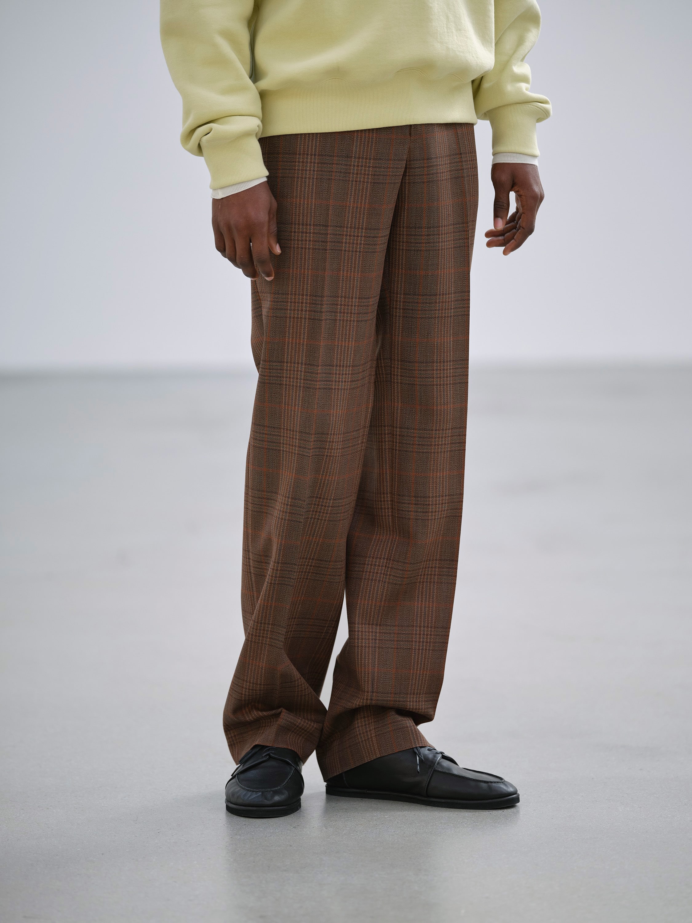 BLUEFACED WOOL CHECK SLACKS 詳細画像 BROWN CHECK 2