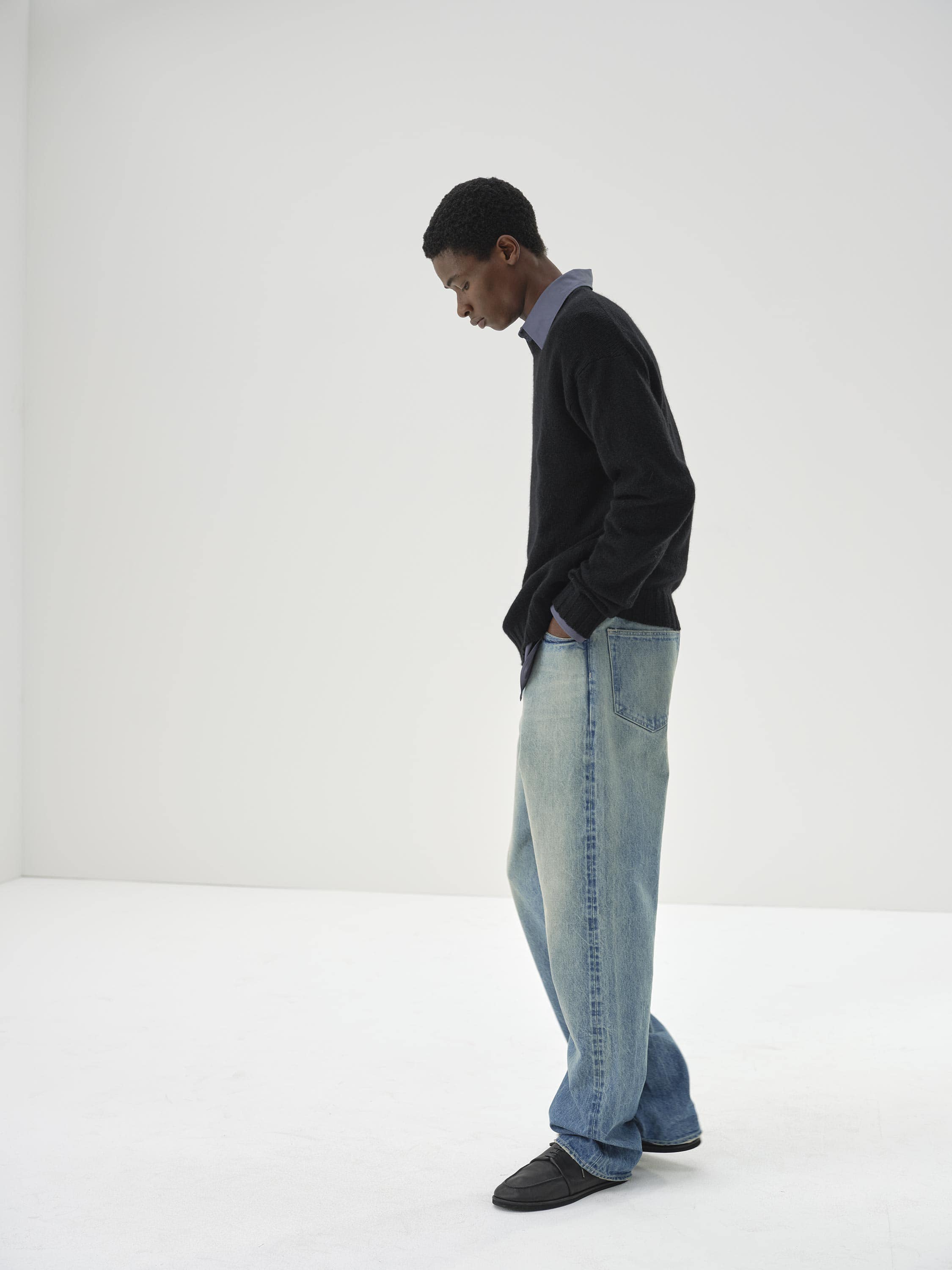 SELVEDGE FADED HEAVY DENIM WIDE PANTS 詳細画像 FADED INDIGO 3