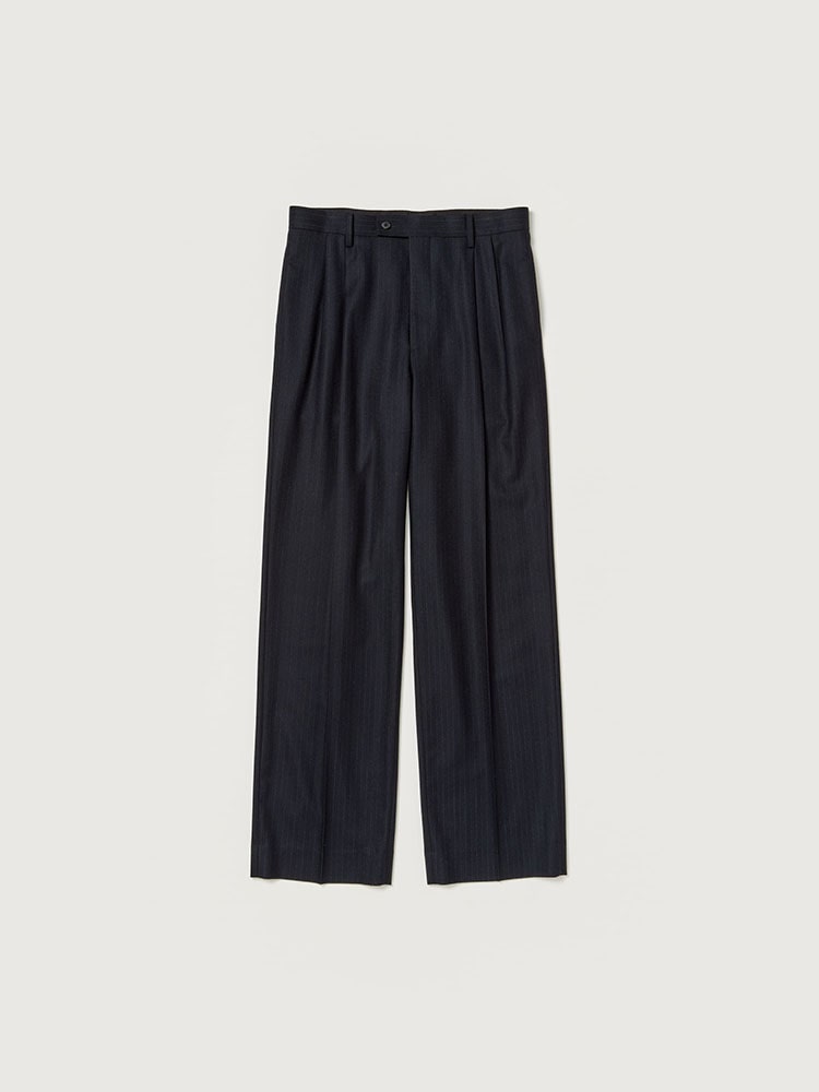 WOOL FULLING FLANNEL STRIPE SLACKS