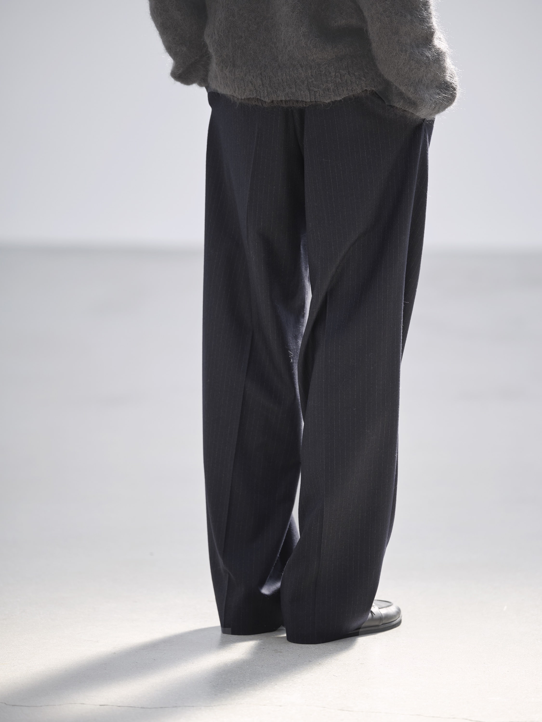 WOOL FULLING FLANNEL STRIPE SLACKS