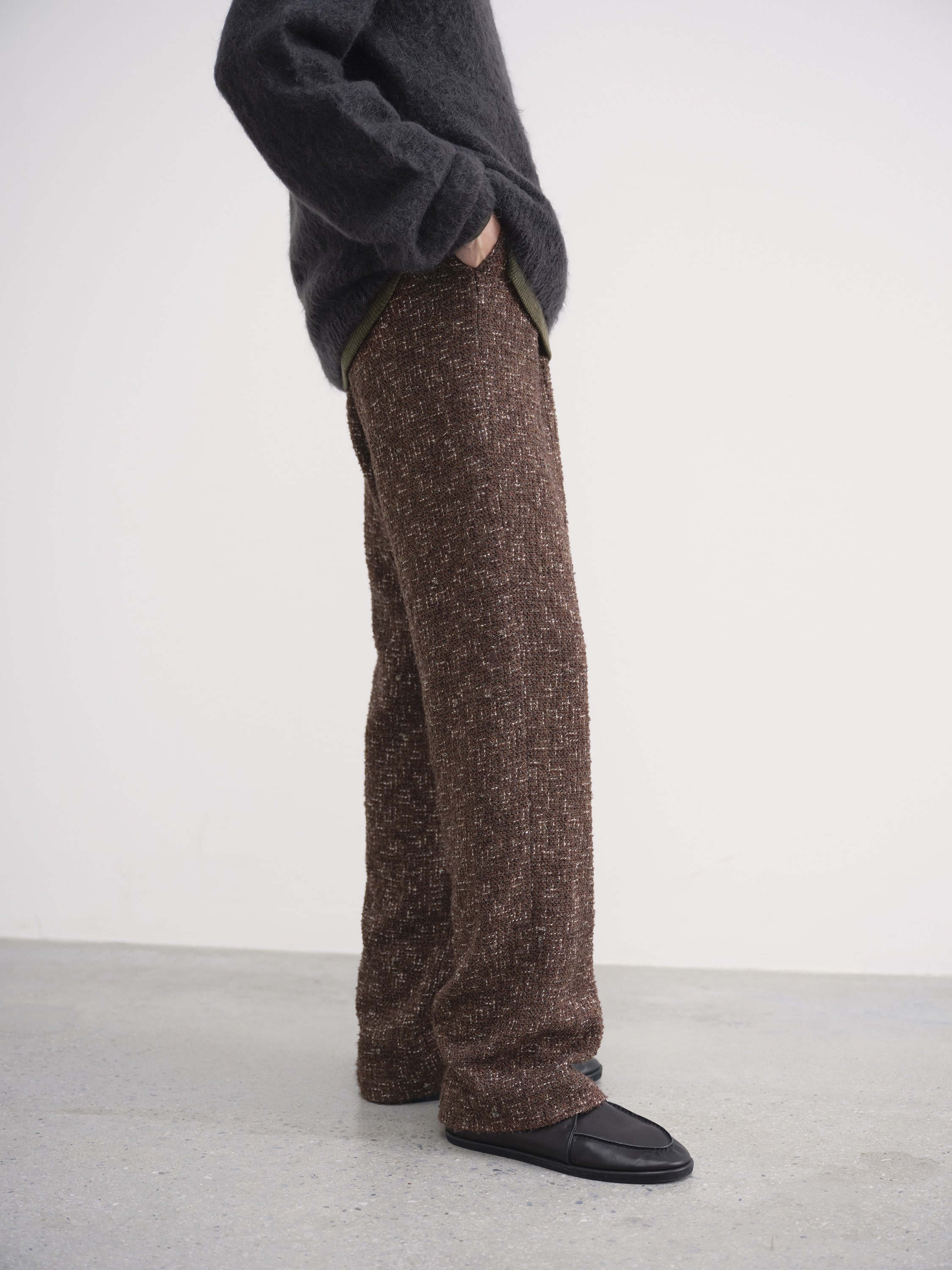 HOMESPUN TWEED SLACKS 詳細画像 DARK BROWN TWEED 3