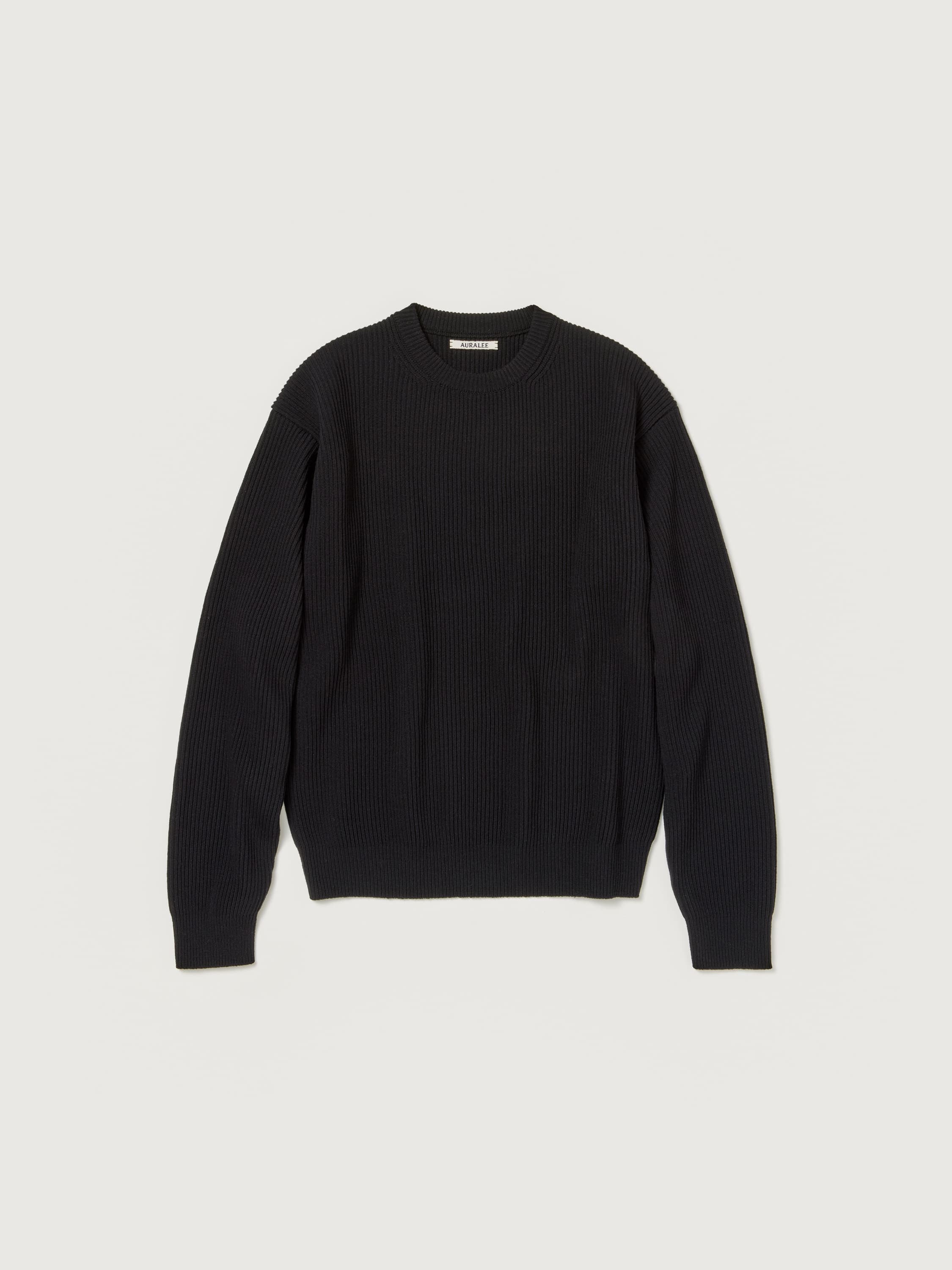 SUPER FINE WOOL RIB KNIT P/O 詳細画像 BLACK 1