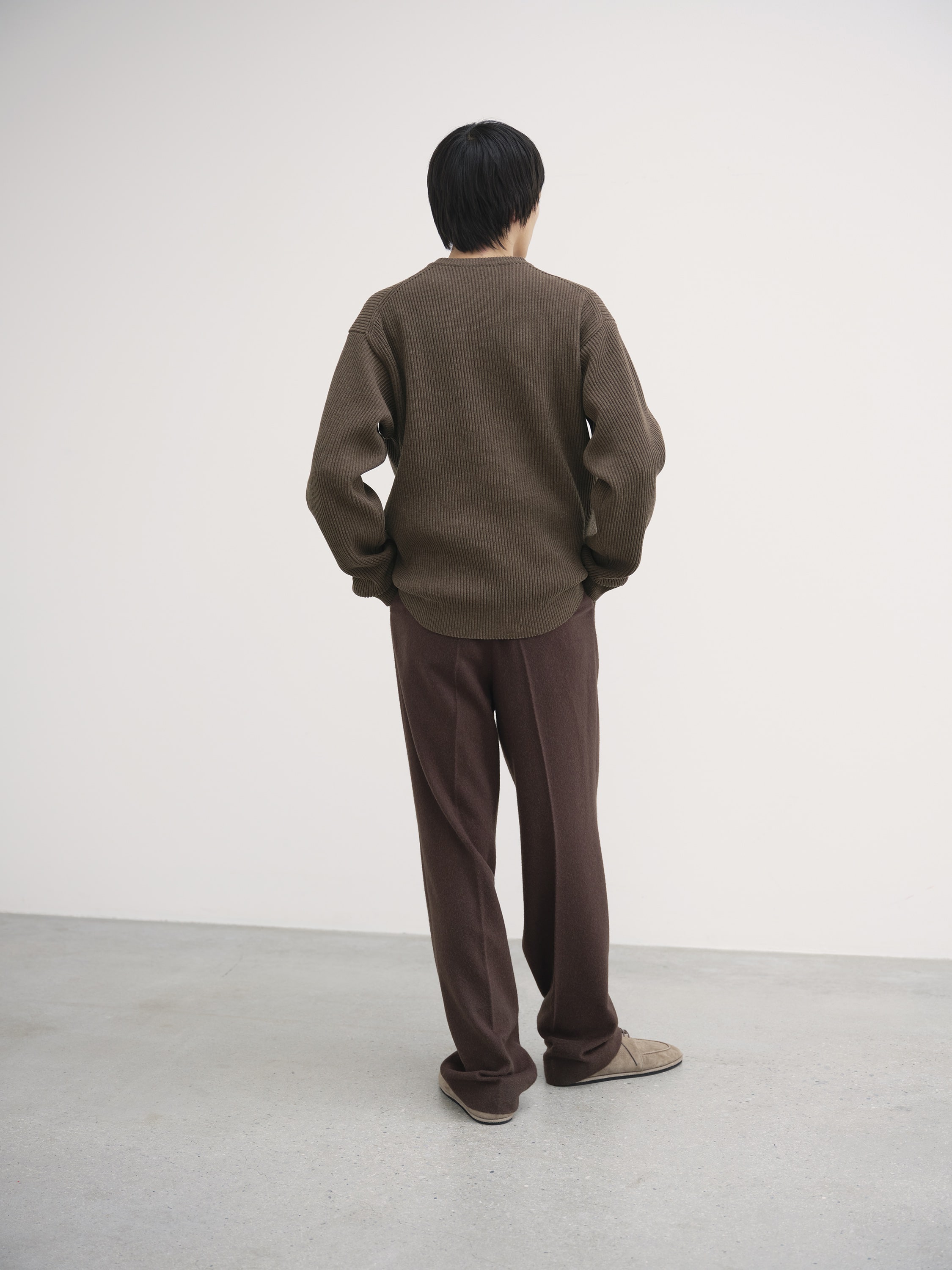 SUPER FINE WOOL RIB KNIT P/O 詳細画像 TOP BROWN 3