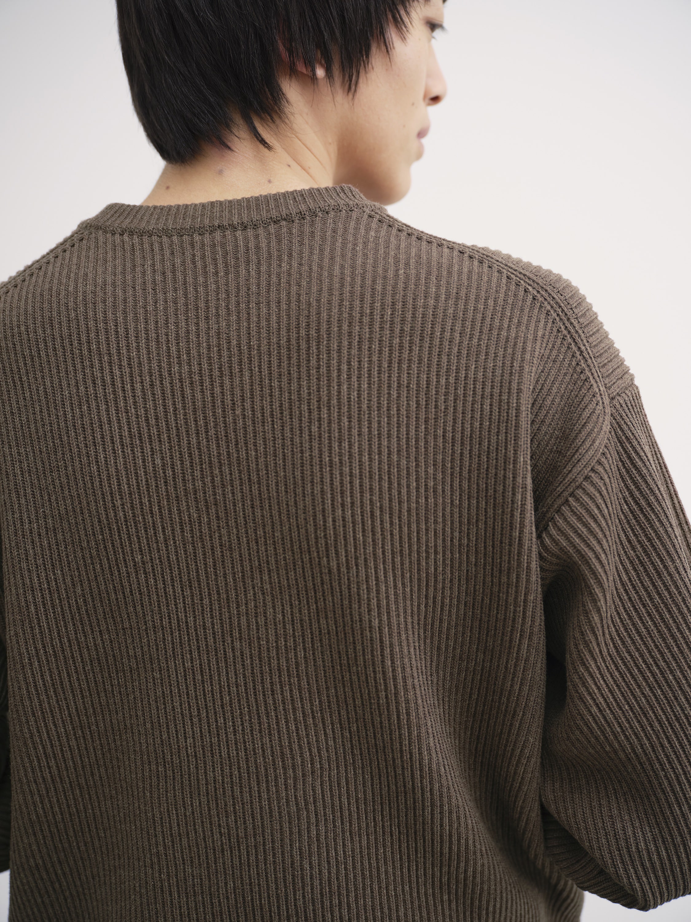 SUPER FINE WOOL RIB KNIT P/O 詳細画像 TOP BROWN 4