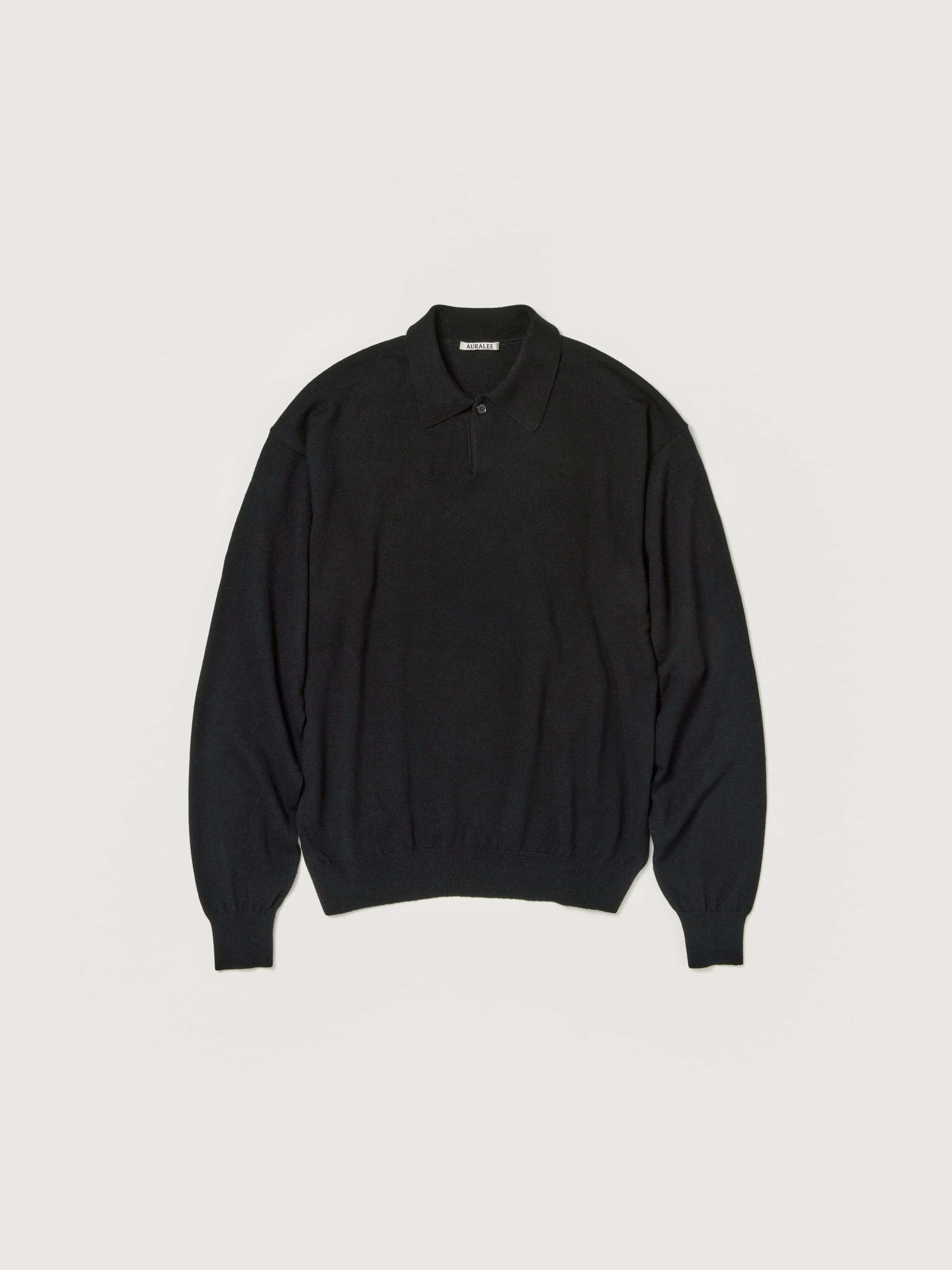 CASHMERE SILK WOOL KNIT POLO 詳細画像 BLACK 1