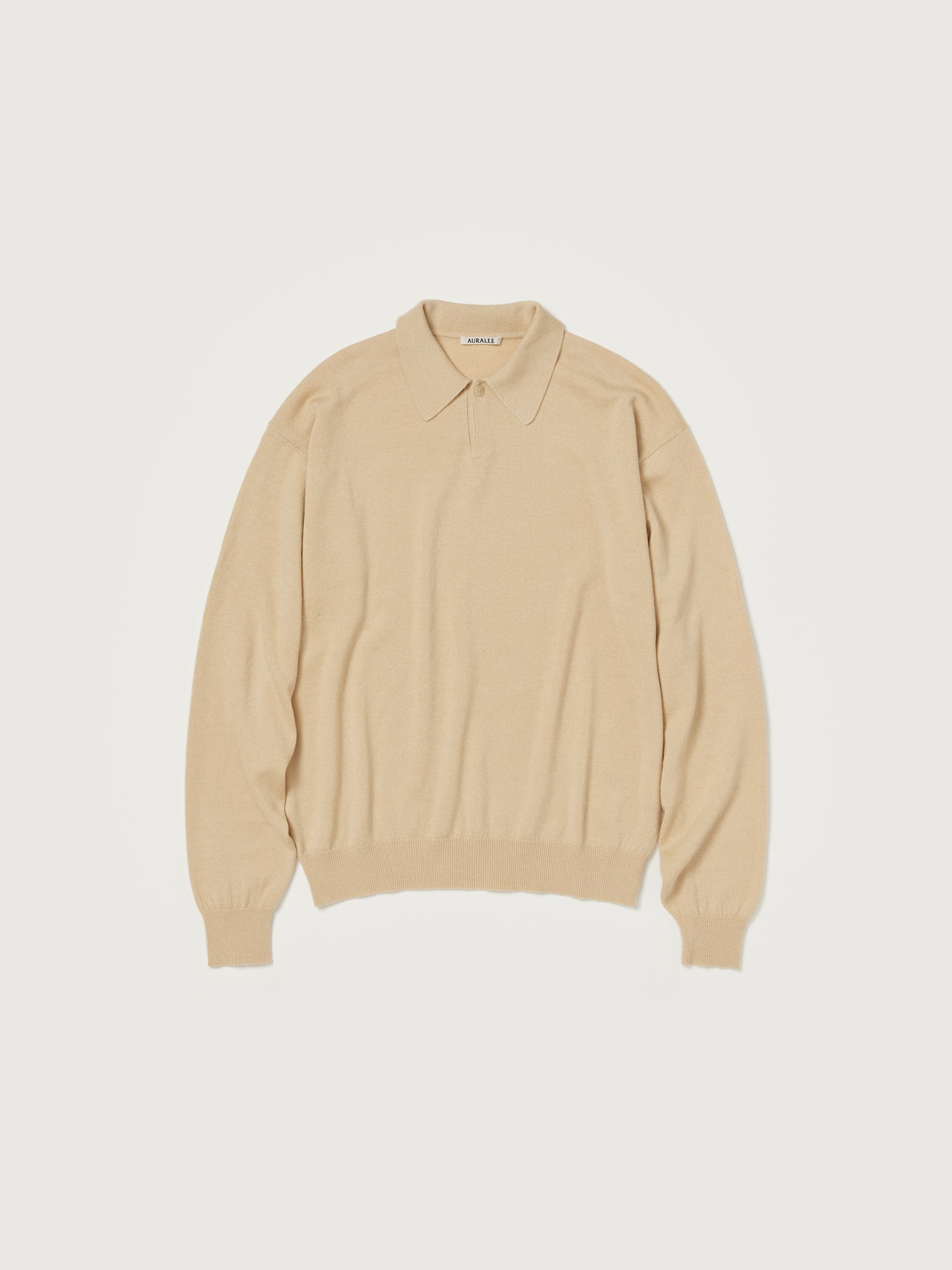 CASHMERE SILK WOOL KNIT POLO 詳細画像 LIGHT BEIGE 1