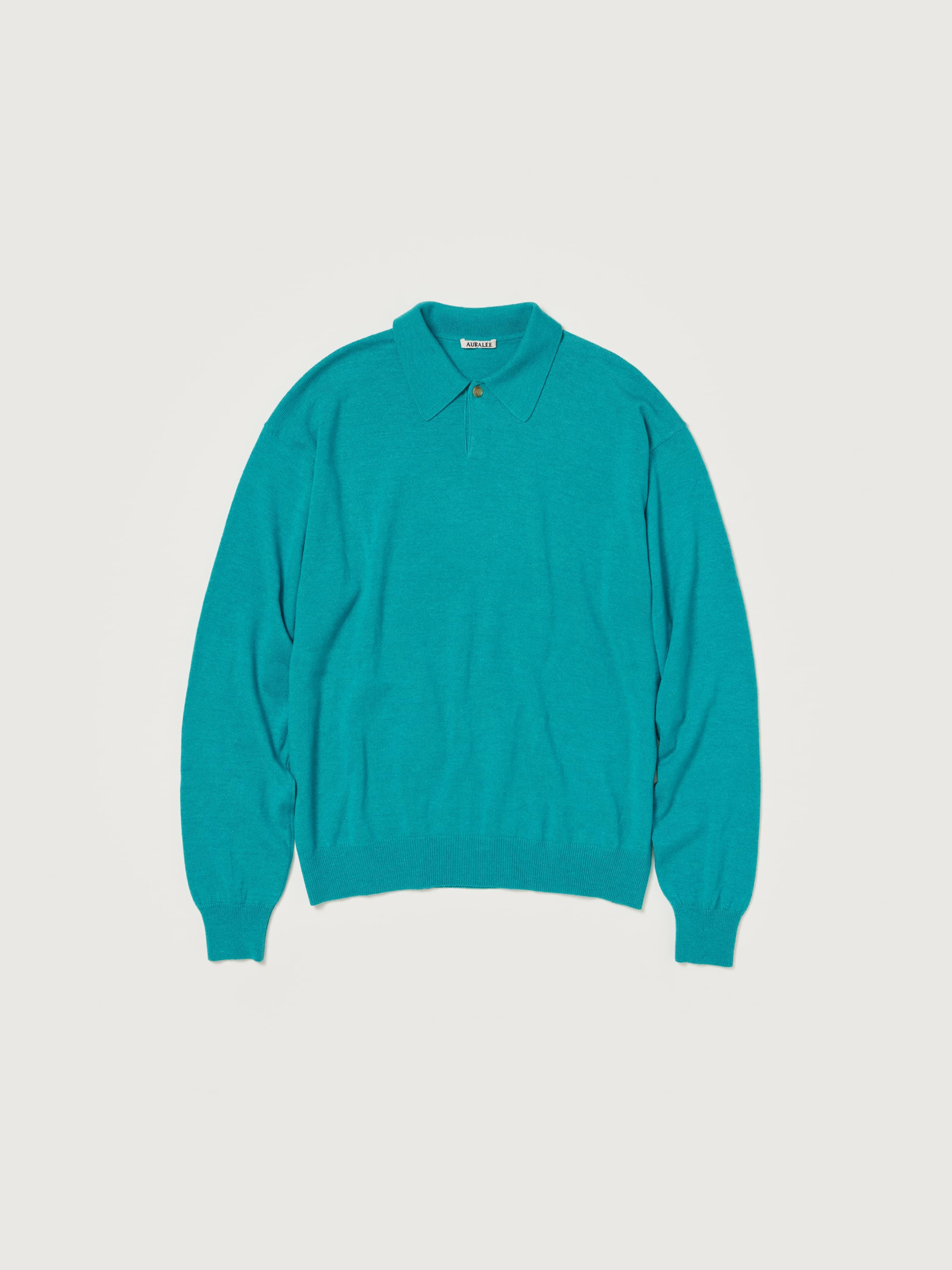 CASHMERE SILK WOOL KNIT POLO 詳細画像 AQUA BLUE 4