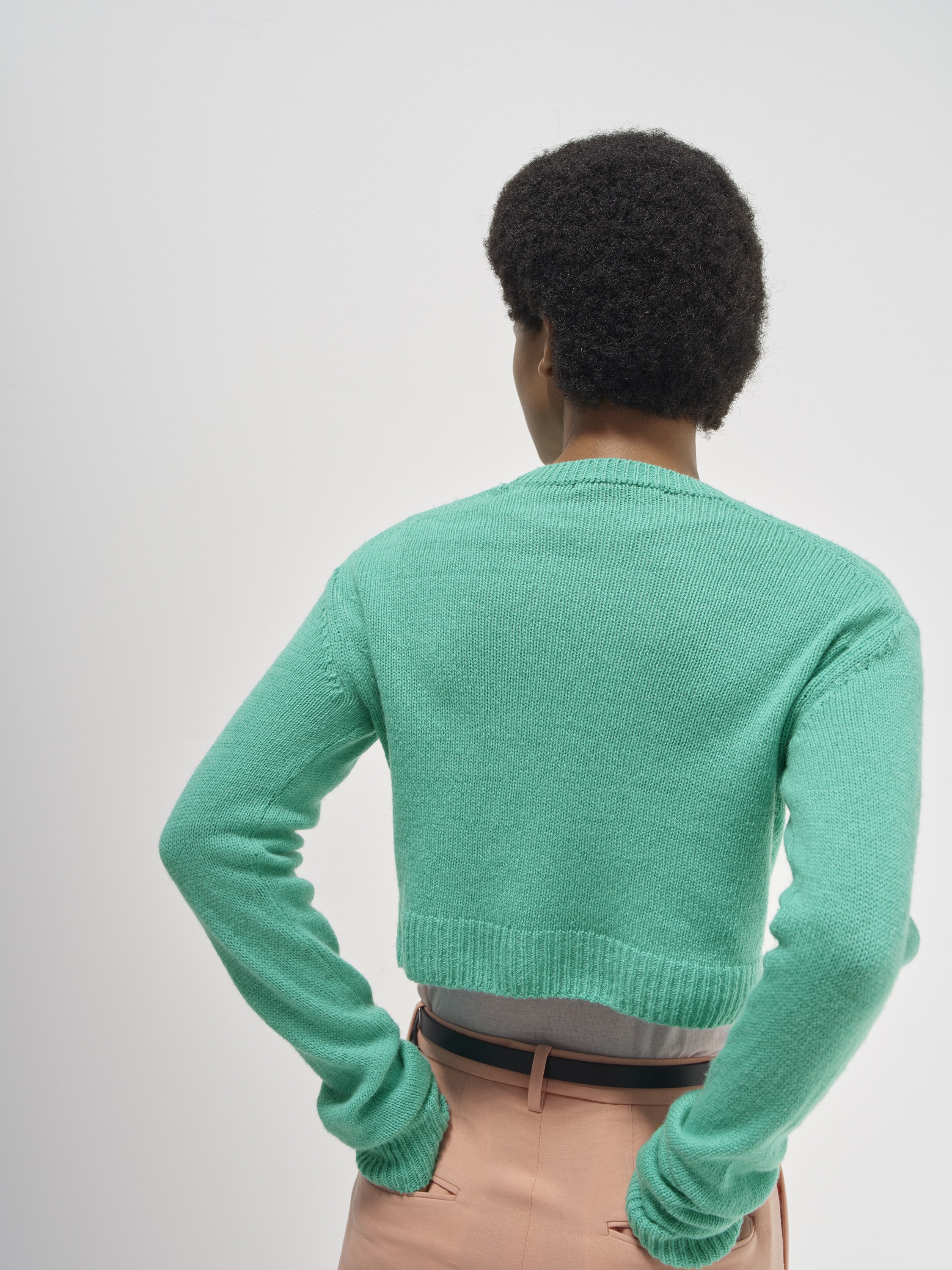 WOOL CASHMERE SILK KNIT SHORT P/O 詳細画像 AQUA GREEN 3