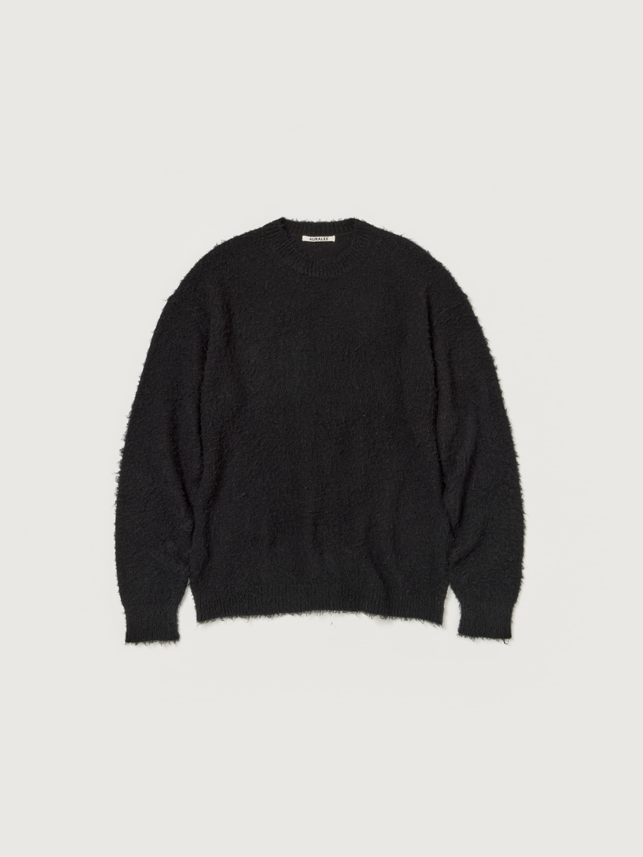 BRUSHED WOOL CASHMERE SILK KNIT P/O 詳細画像 BLACK 1