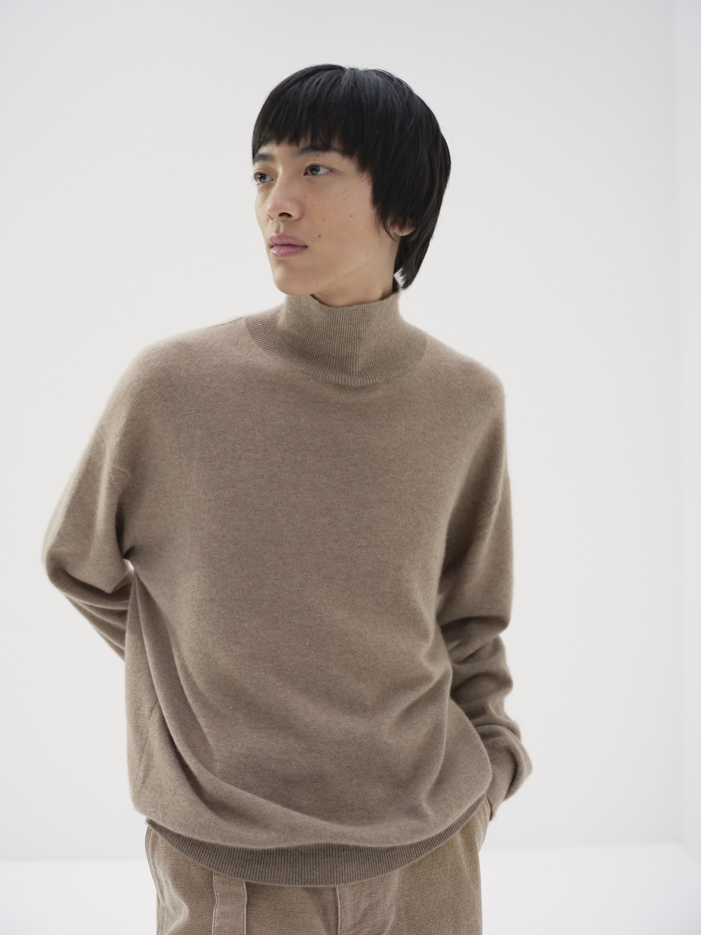 BABY CASHMERE KNIT TURTLE 詳細画像 NATURAL BROWN 2