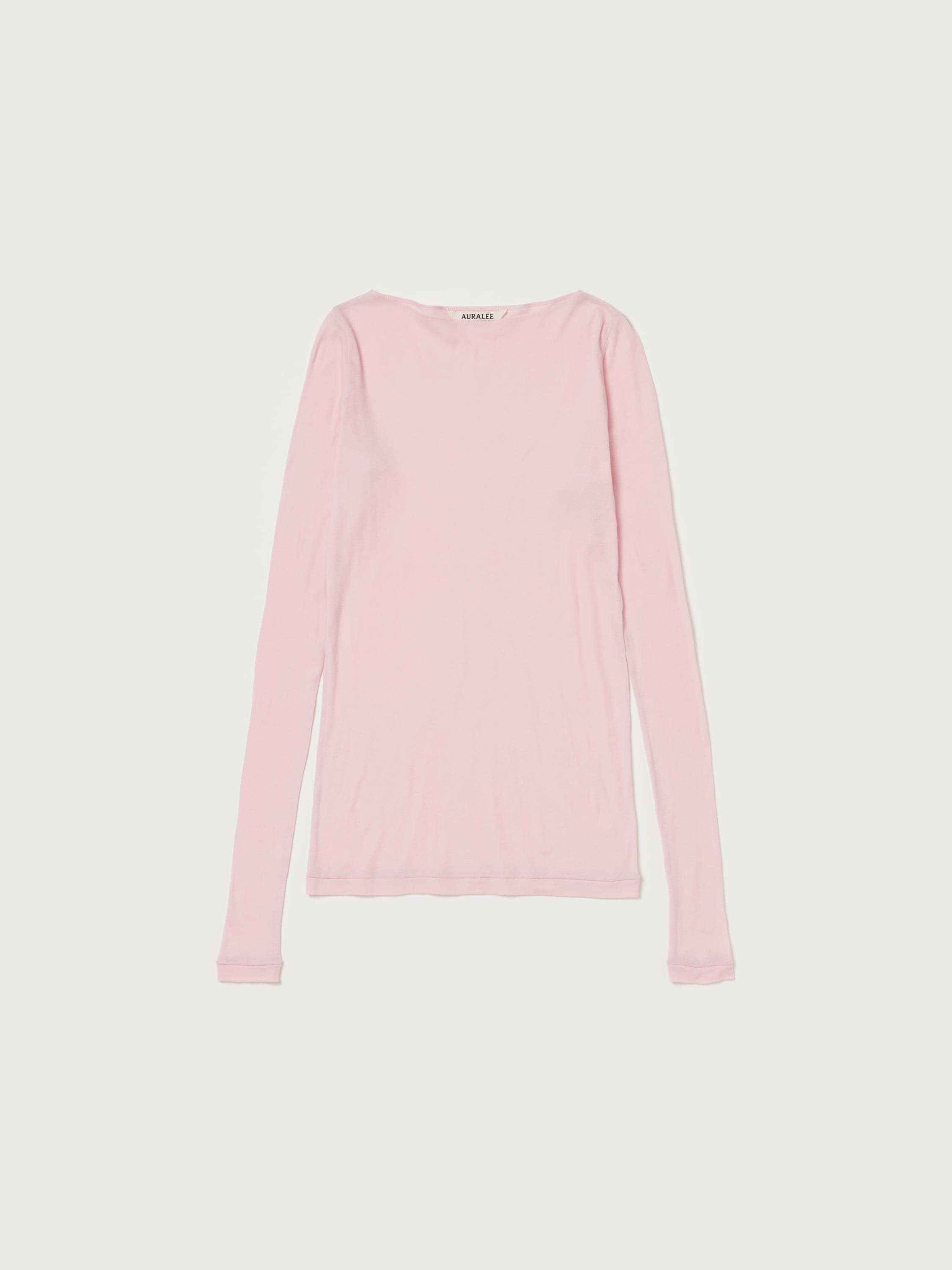 HIGH GAUGE SHEER RIB BOAT NECK L/S TEE 詳細画像 PINK 1