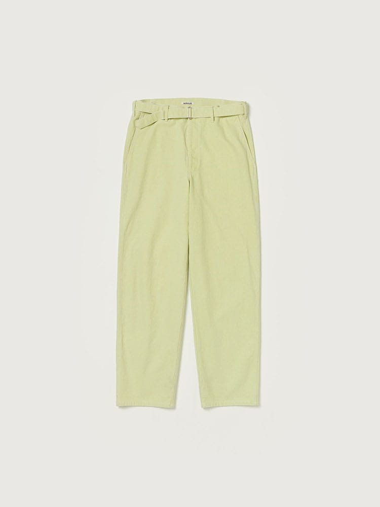 WASHED ORGANIC CANVAS BELTED PANTS