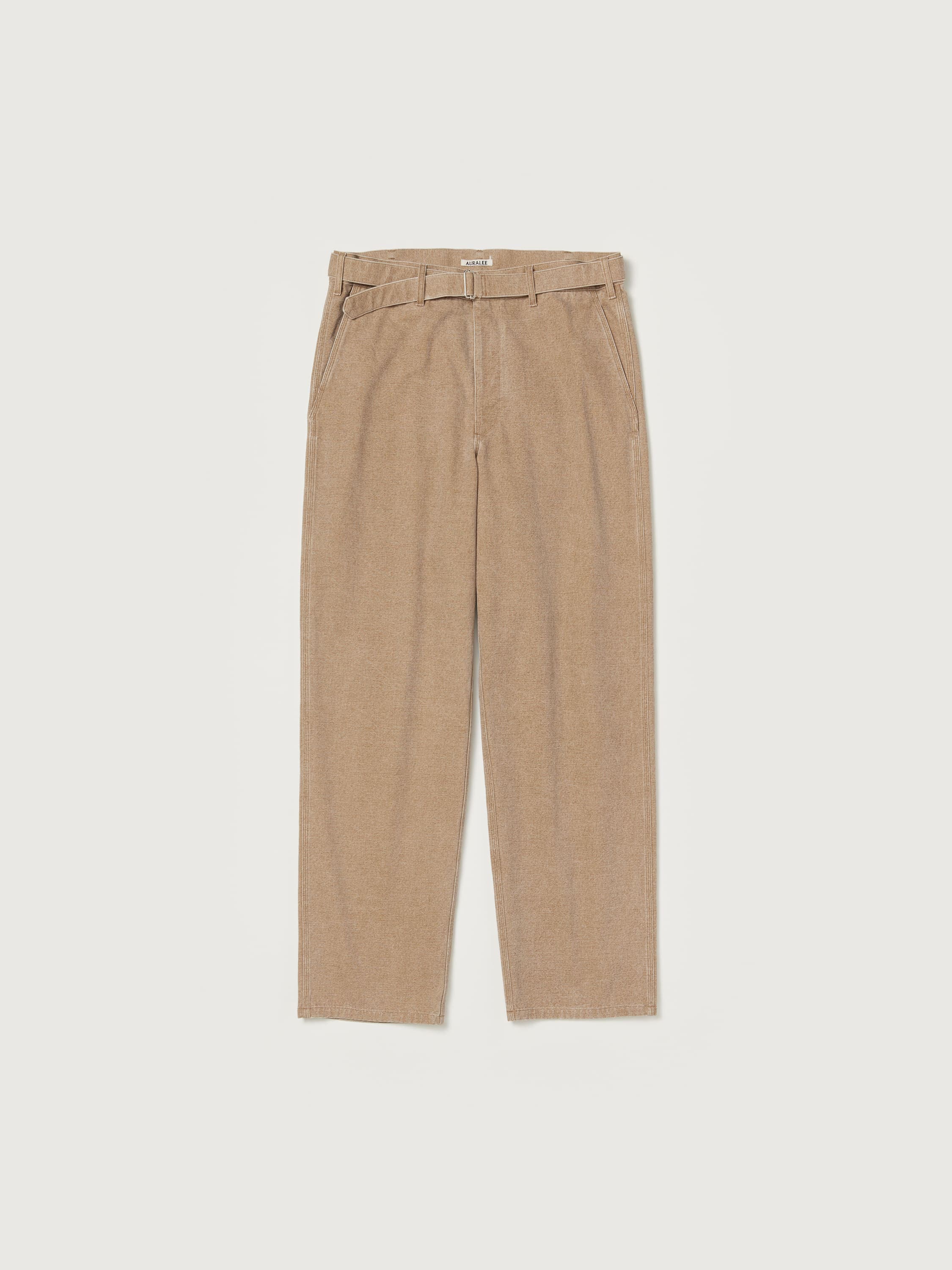 WASHED ORGANIC CANVAS BELTED PANTS 詳細画像 LIGHT BROWN 1