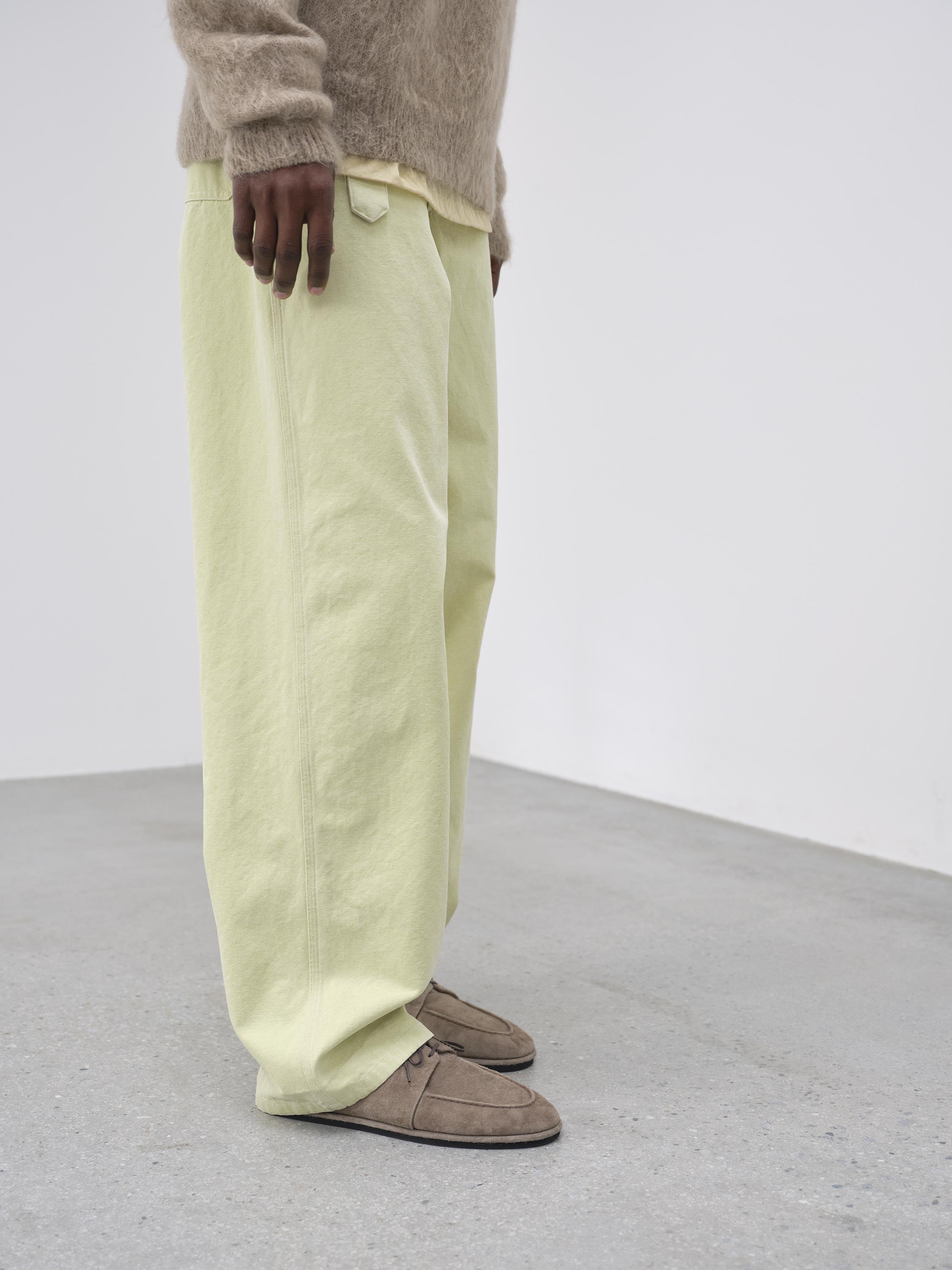 WASHED ORGANIC CANVAS BELTED PANTS 詳細画像 LIME GREEN 3