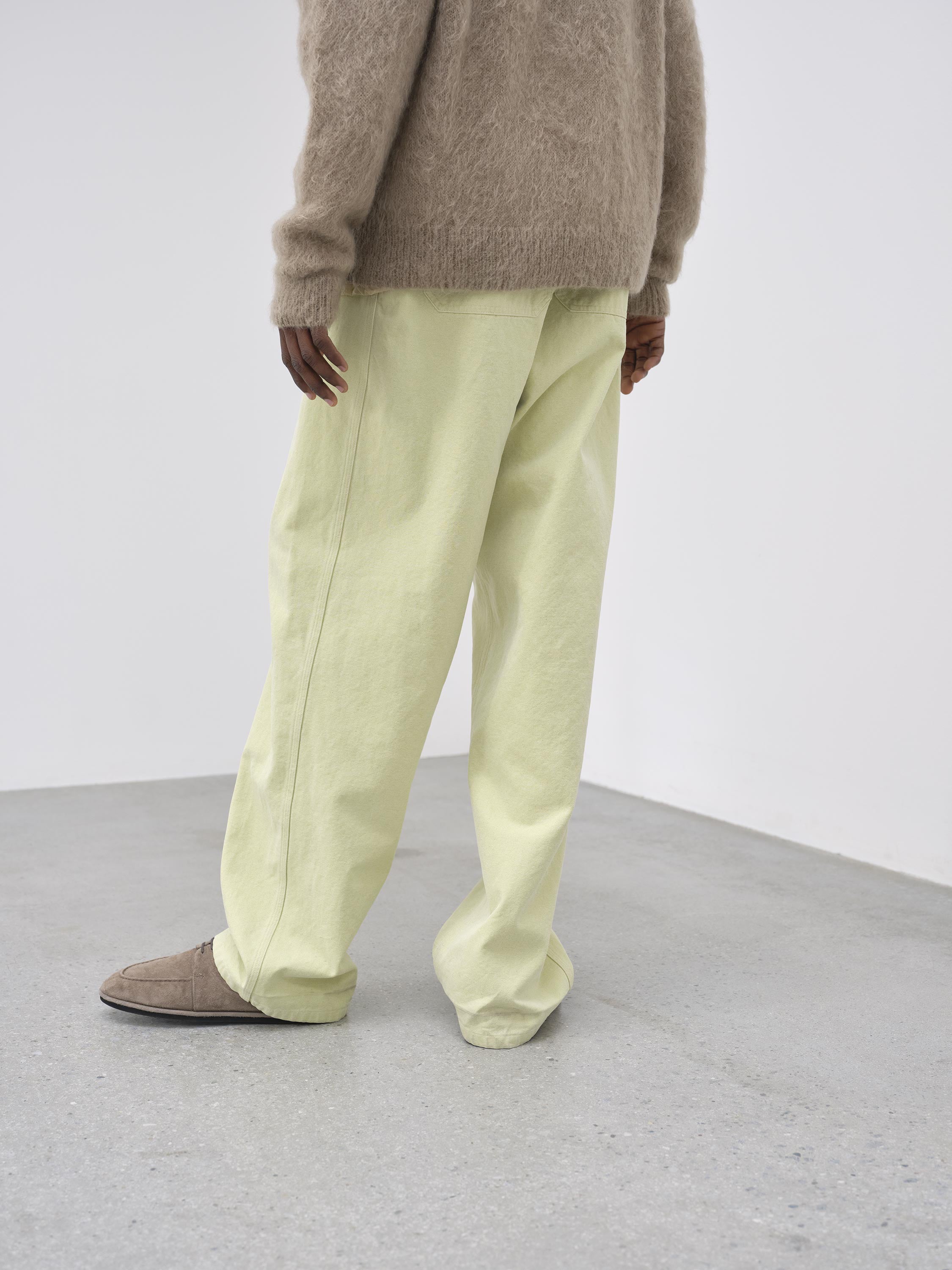 WASHED ORGANIC CANVAS BELTED PANTS 詳細画像 LIME GREEN 4