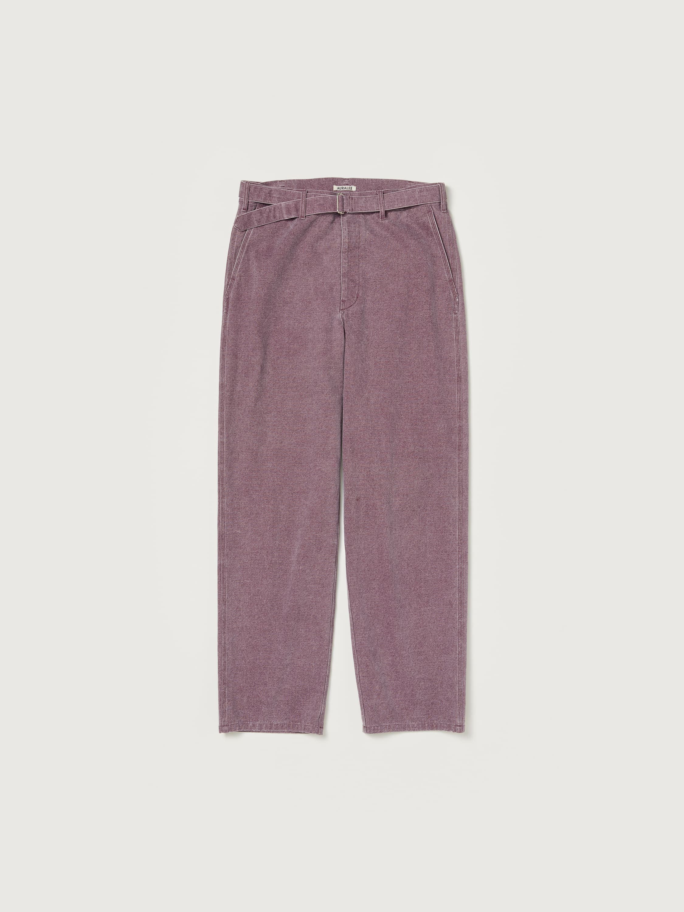 WASHED ORGANIC CANVAS BELTED PANTS 詳細画像 PURPLE 1