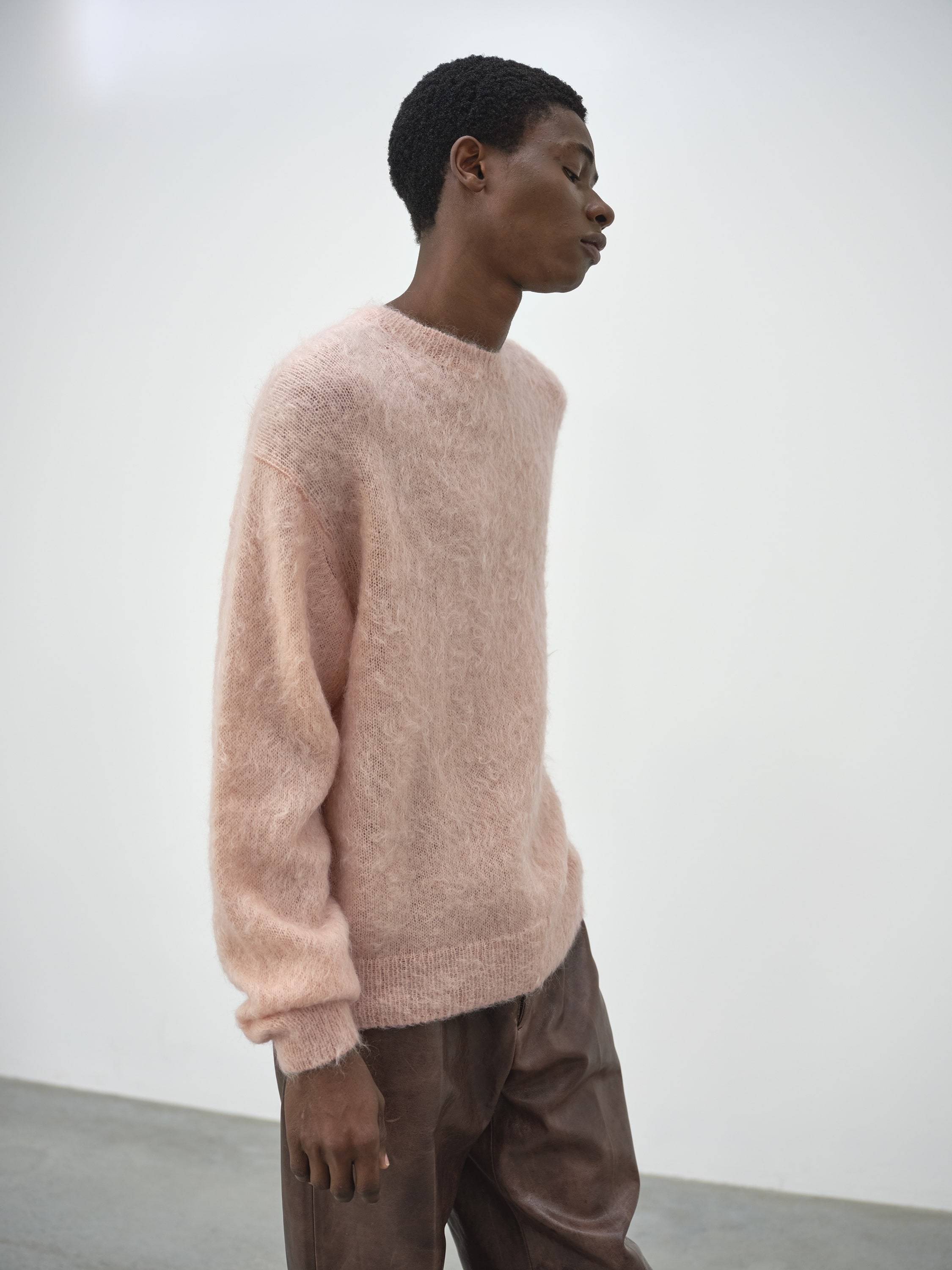 BRUSHED SUPER KID MOHAIR KNIT P/O 詳細画像 PINK BEIGE 3