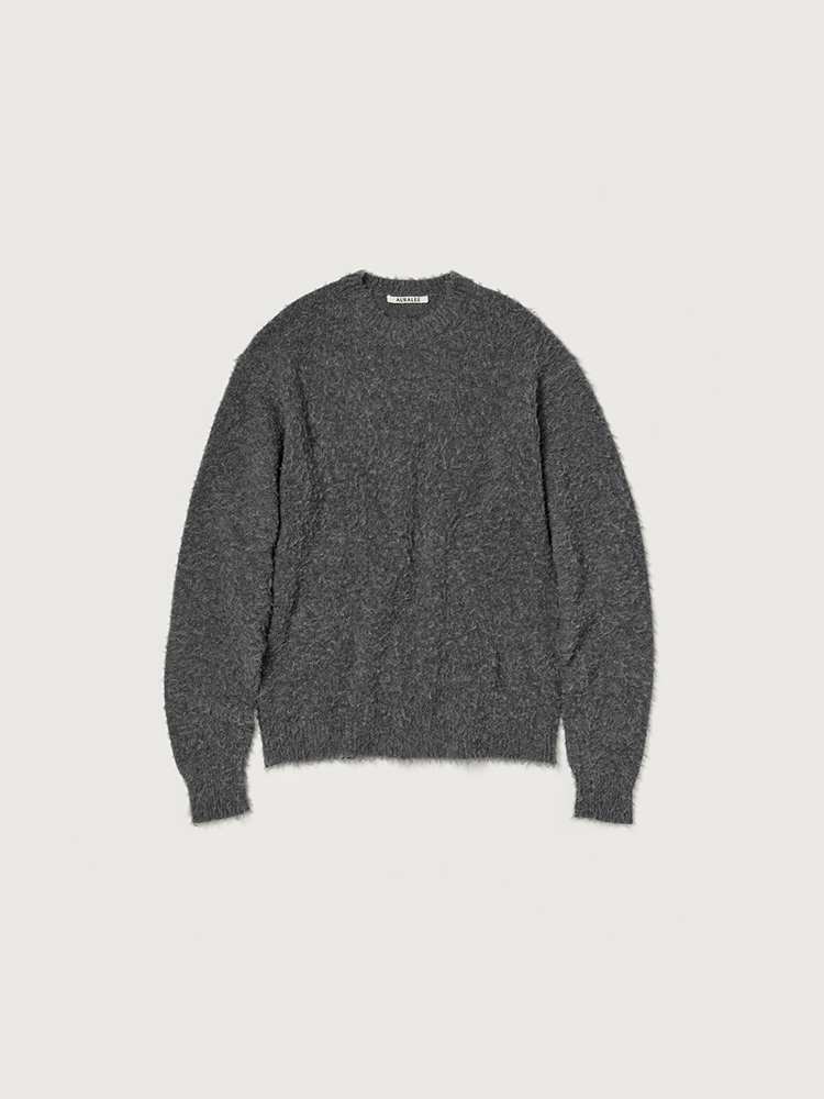 BRUSHED WOOL CASHMERE SILK KNIT P/O