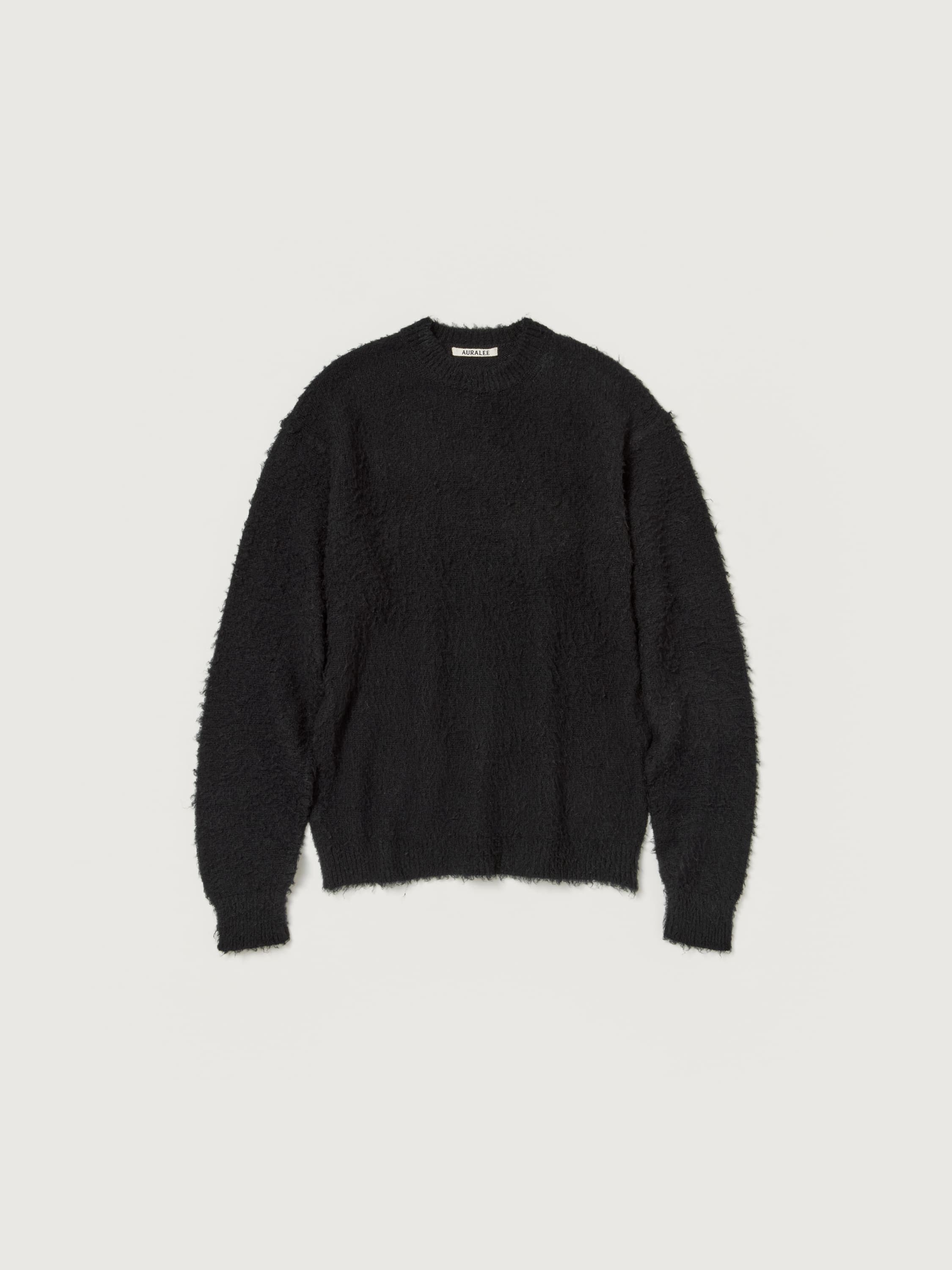 BRUSHED WOOL CASHMERE SILK KNIT P/O 詳細画像 BLACK 1