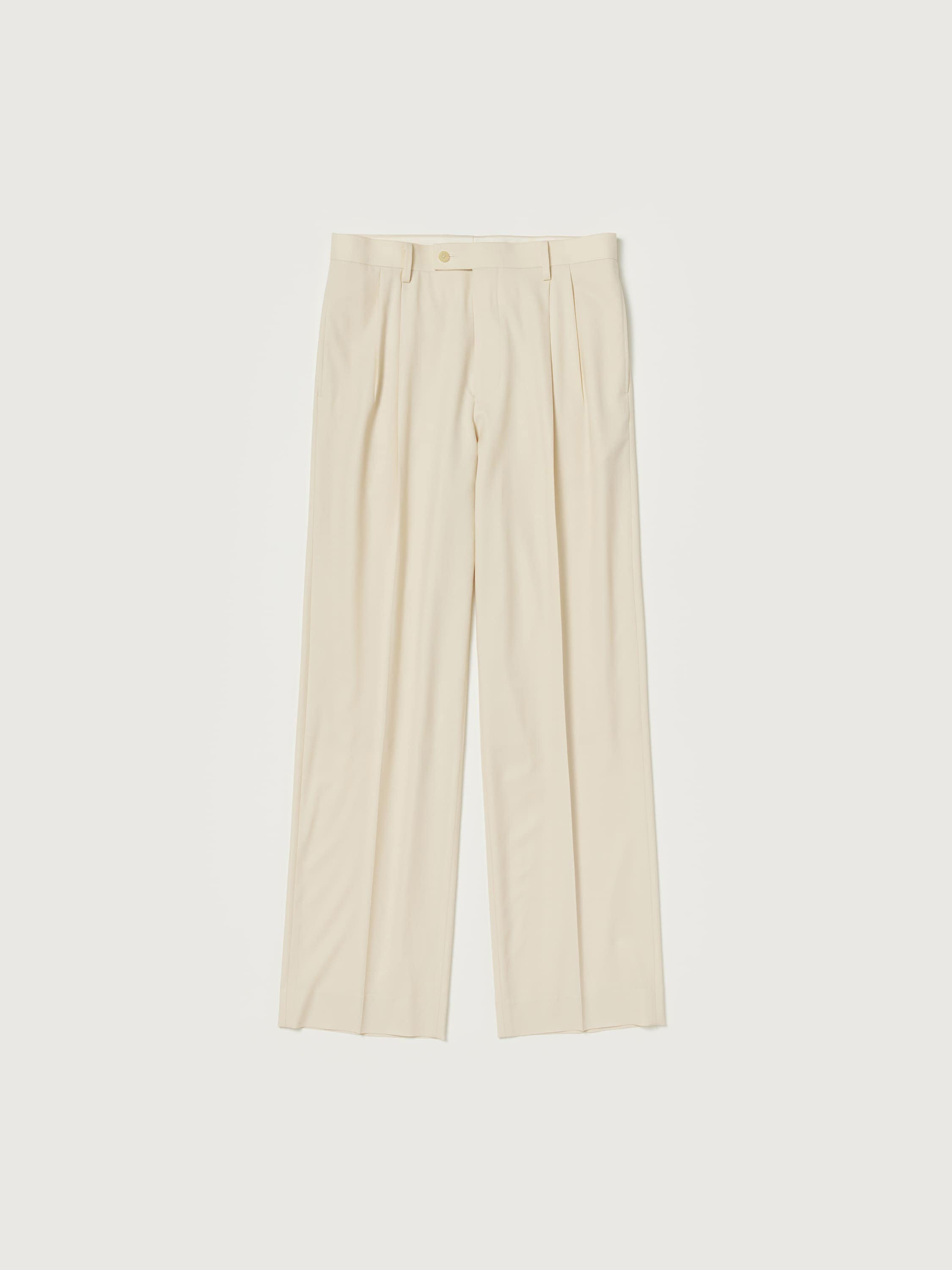 SUPER FINE TROPICAL WOOL SLACKS 詳細画像 IVORY BEIGE 1