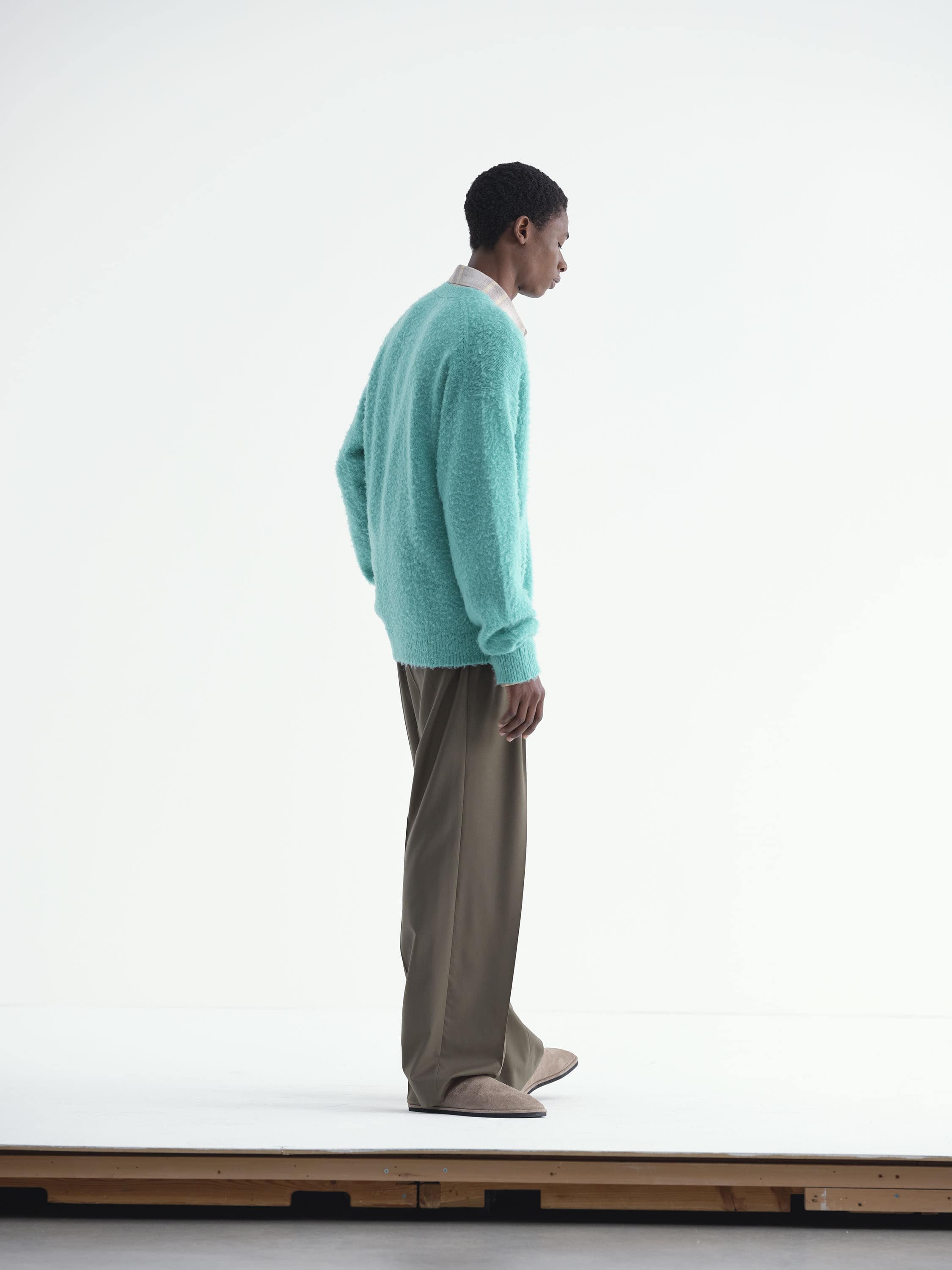 SUPER FINE TROPICAL WOOL SLACKS 詳細画像 DARK KHAKI 3