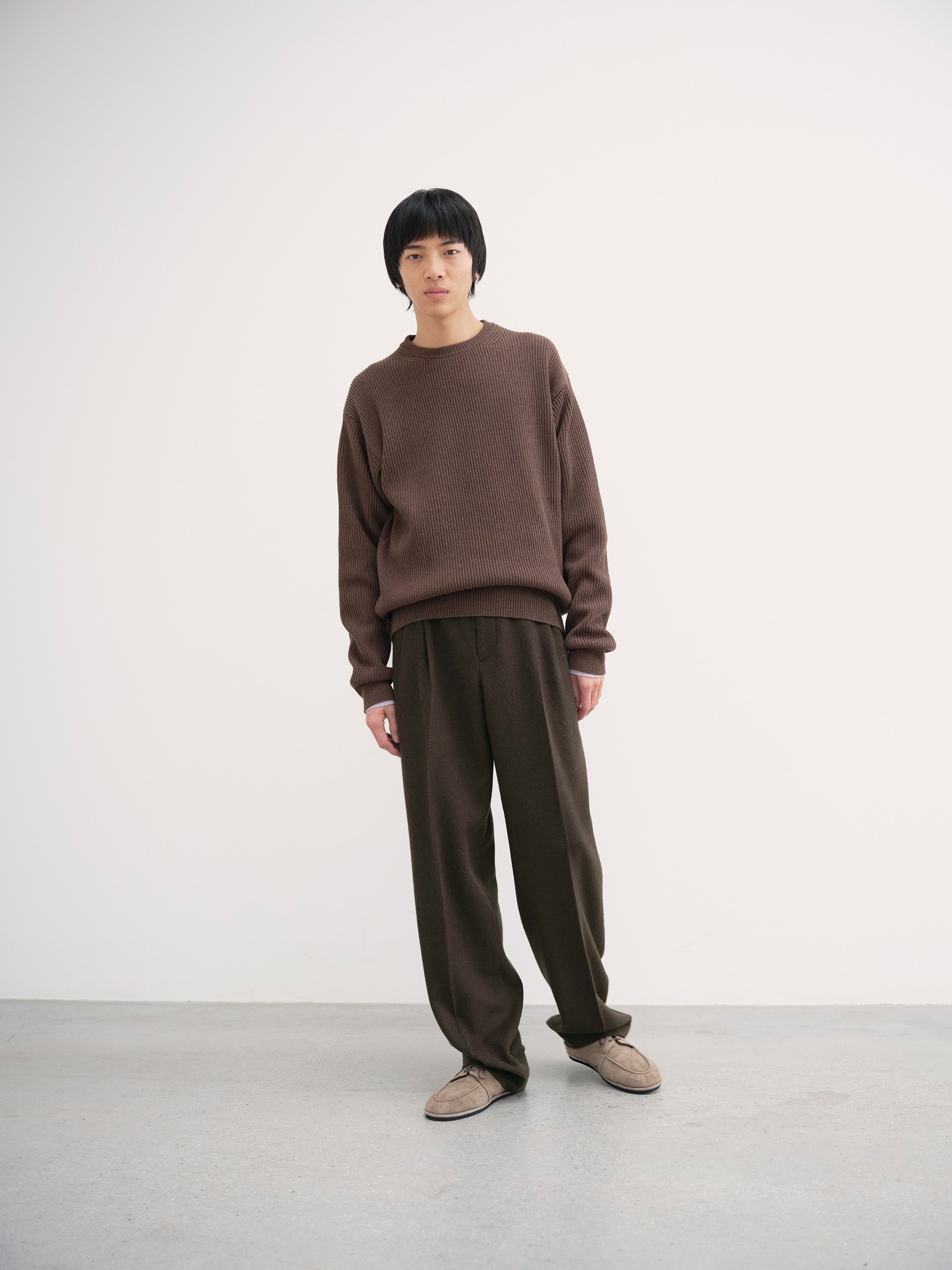 BABY CAMEL FLANNEL SLACKS 詳細画像 DARK BROWN 1