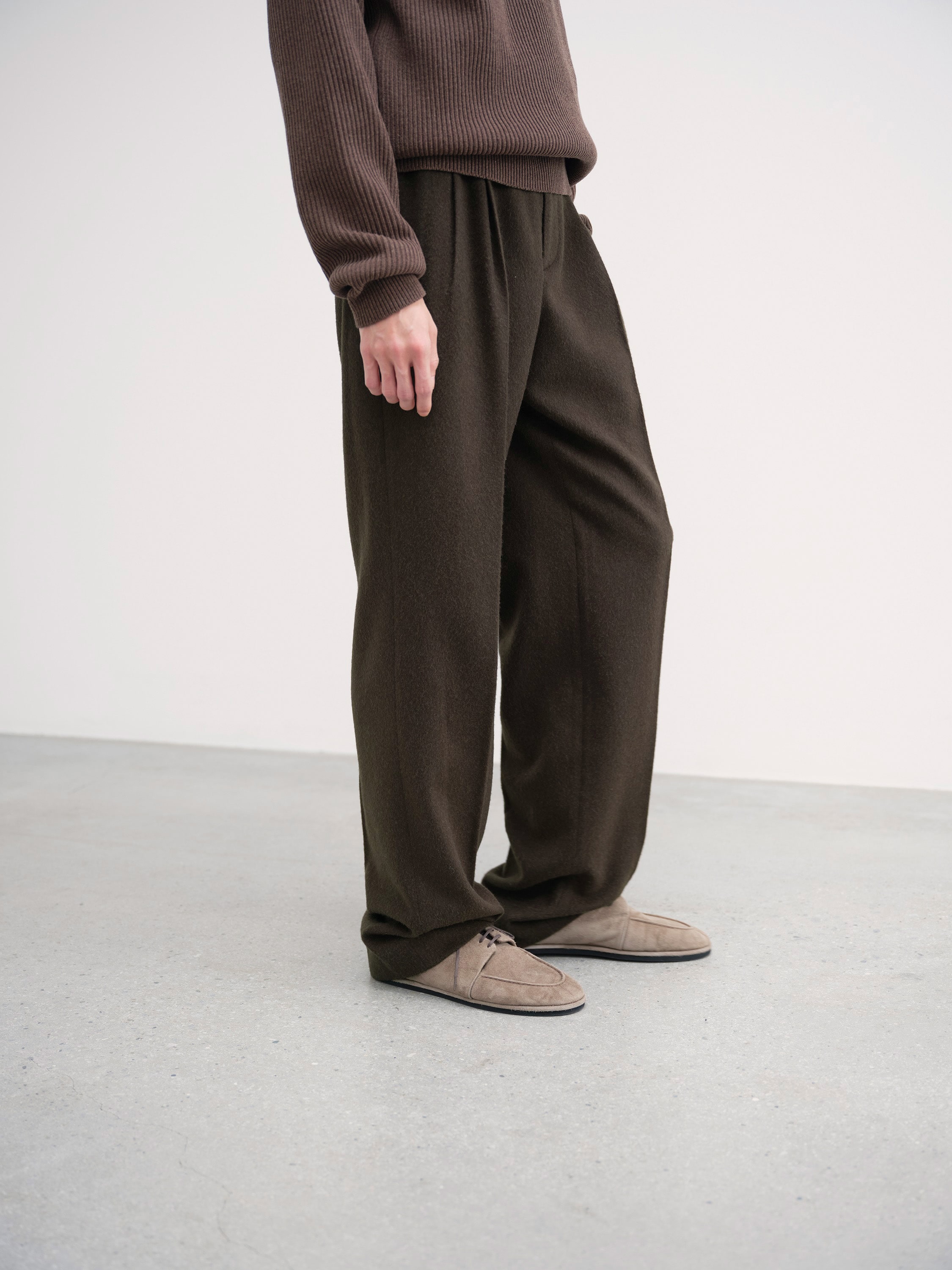 BABY CAMEL FLANNEL SLACKS 詳細画像 DARK BROWN 2