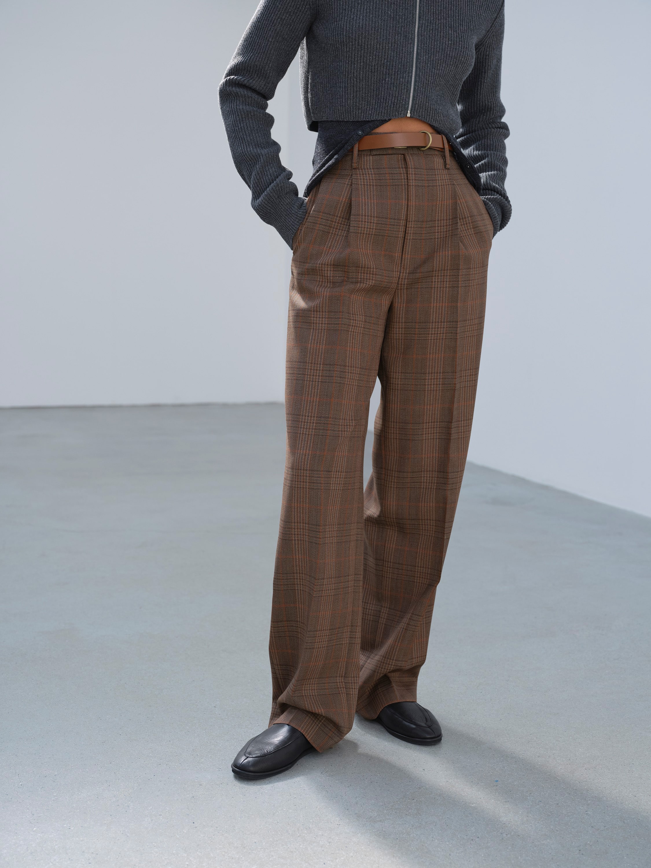 BLUEFACED WOOL CHECK SLACKS 詳細画像 BROWN CHECK 2