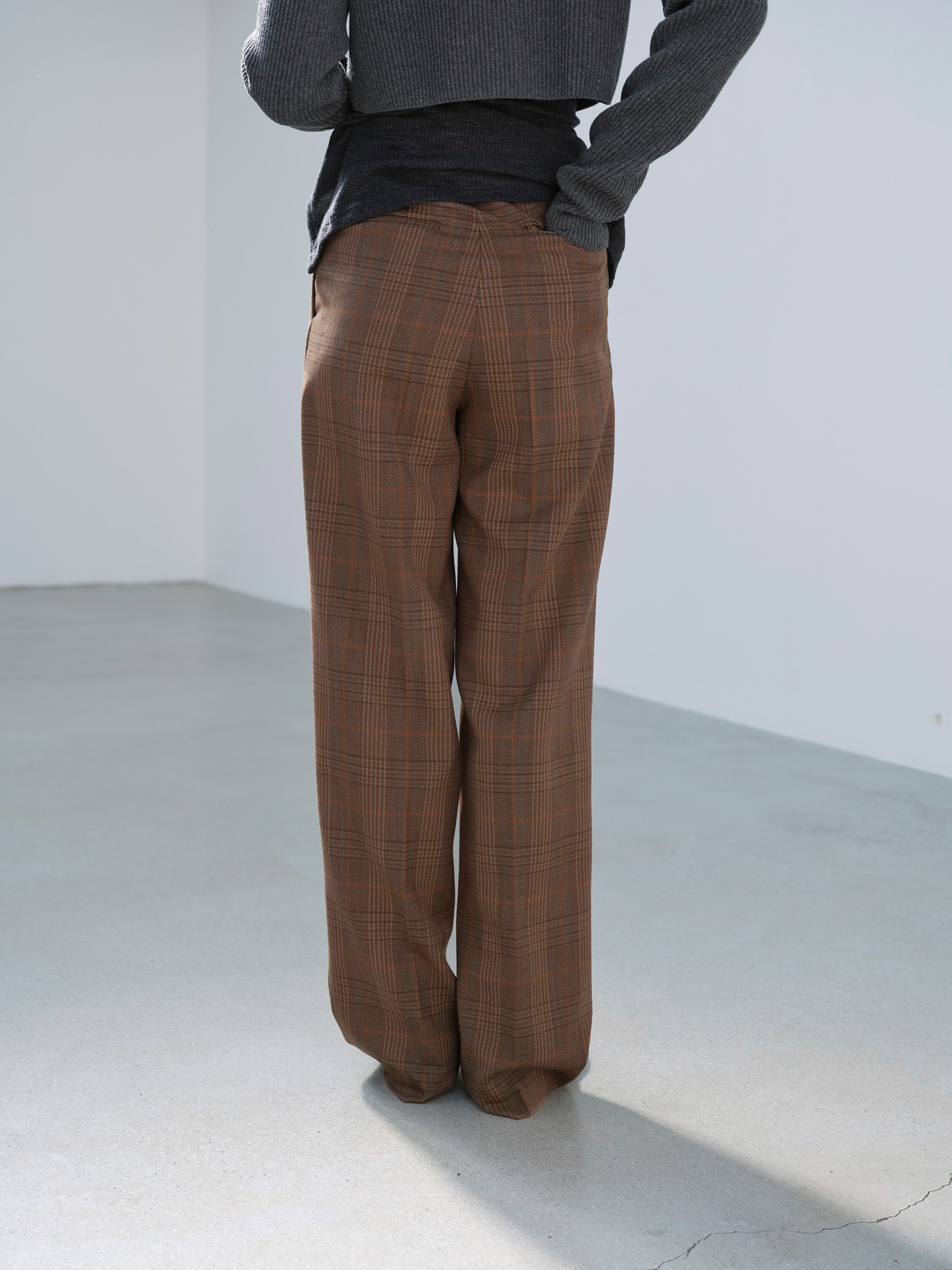 BLUEFACED WOOL CHECK SLACKS 詳細画像 BROWN CHECK 4