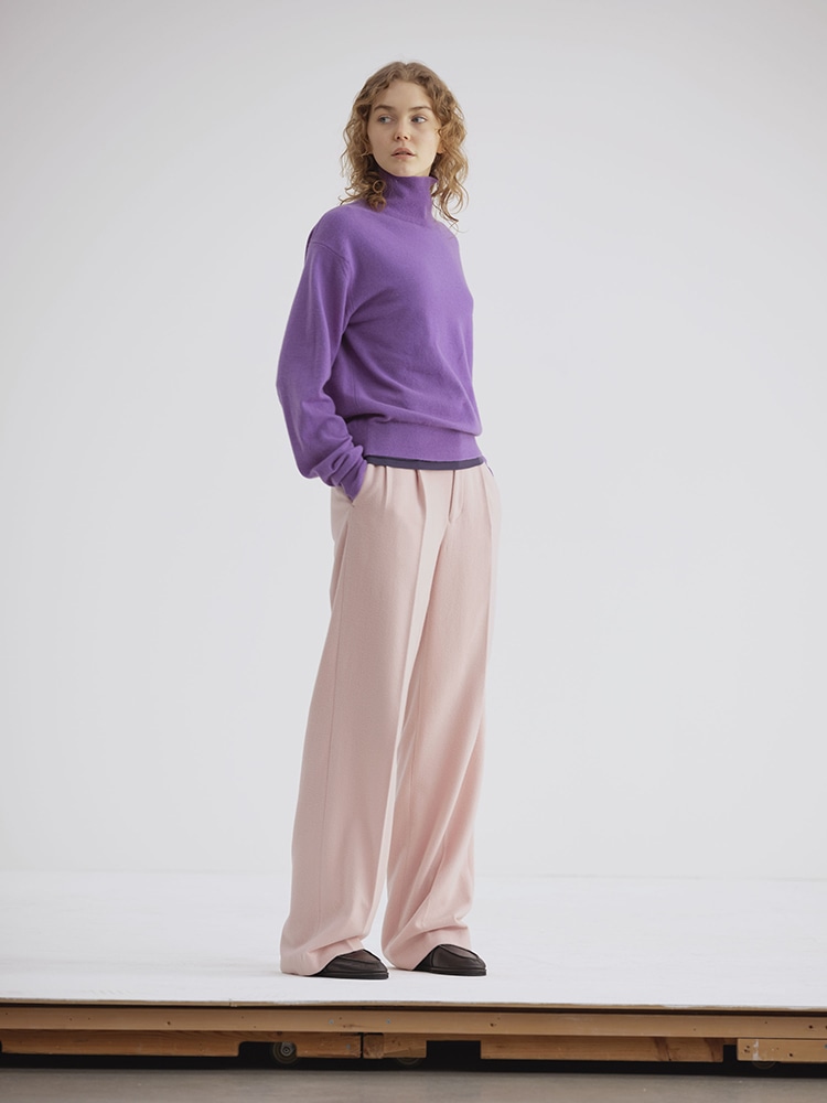 BRUSHED SUPER FINE WOOL FLANNEL SLACKS