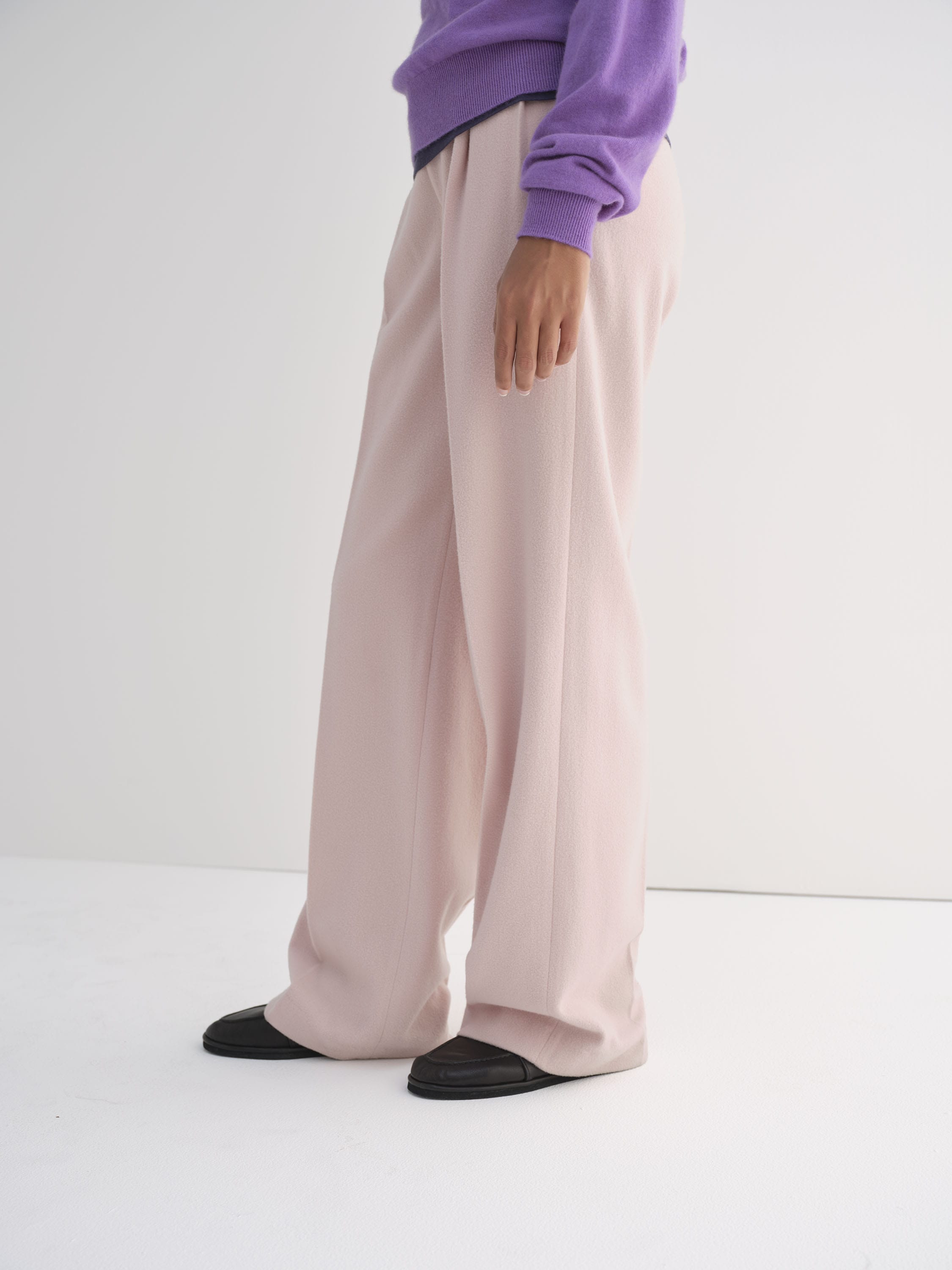 BRUSHED SUPER FINE WOOL FLANNEL SLACKS 詳細画像 LIGHT PINK 2