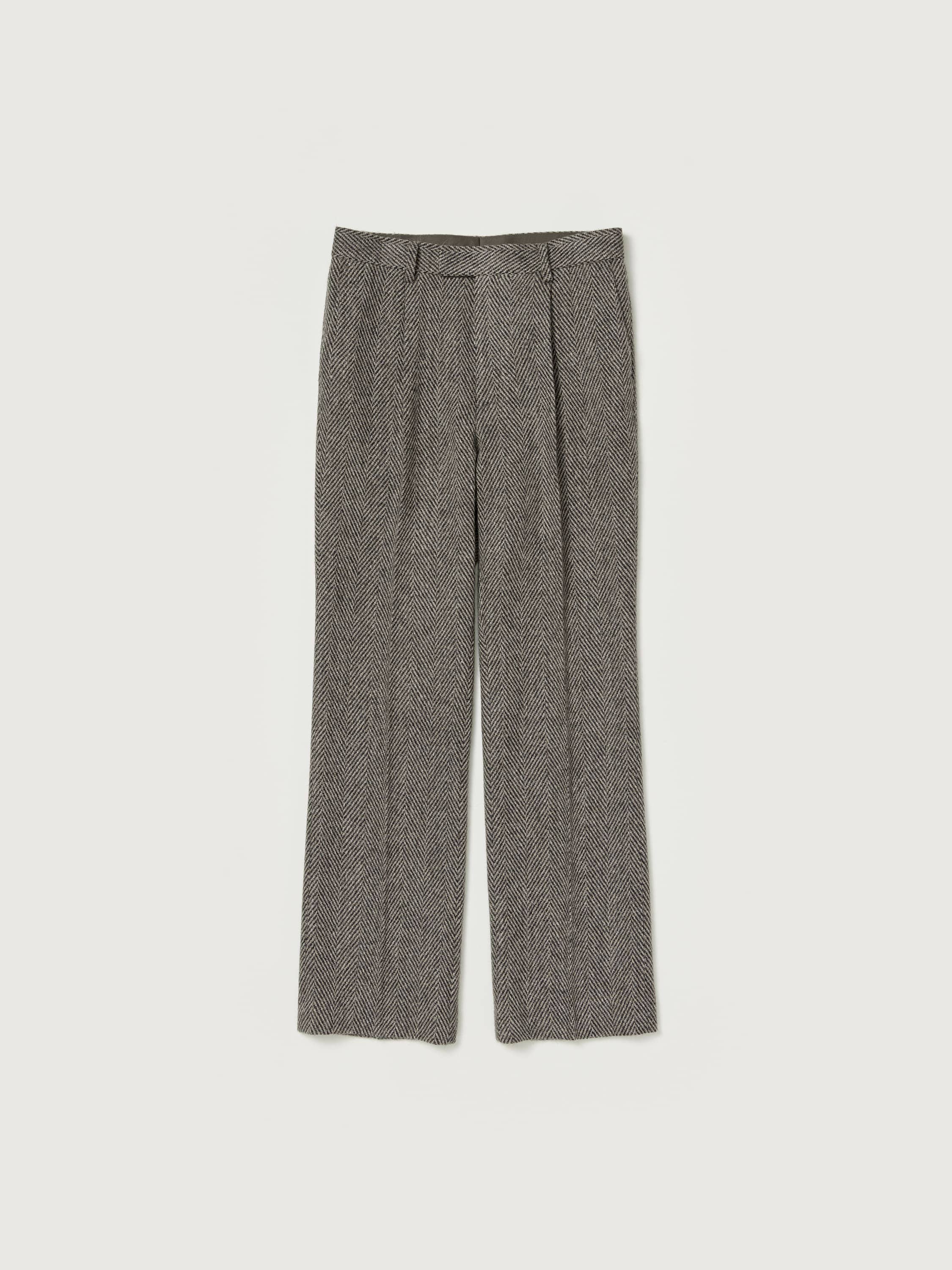 LAMA SHETLAND WOOL TWEED SLACKS 詳細画像 KHAKI TWEED 1