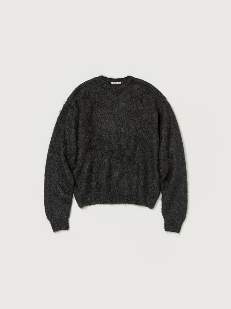 BRUSHED SUPER KID MOHAIR KNIT P/O