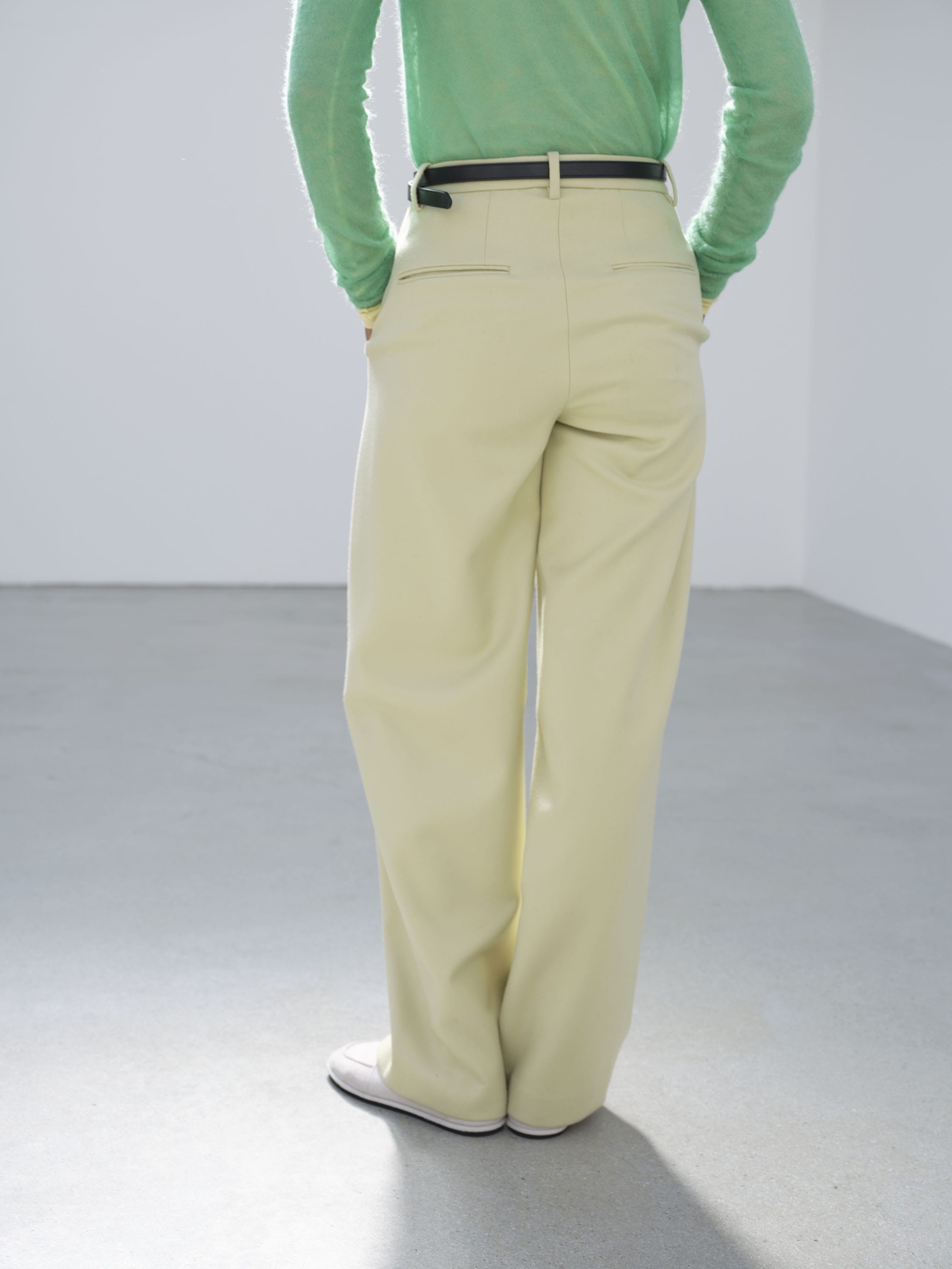 LIGHT MELTON SLACKS 詳細画像 YELLOW KHAKI 4