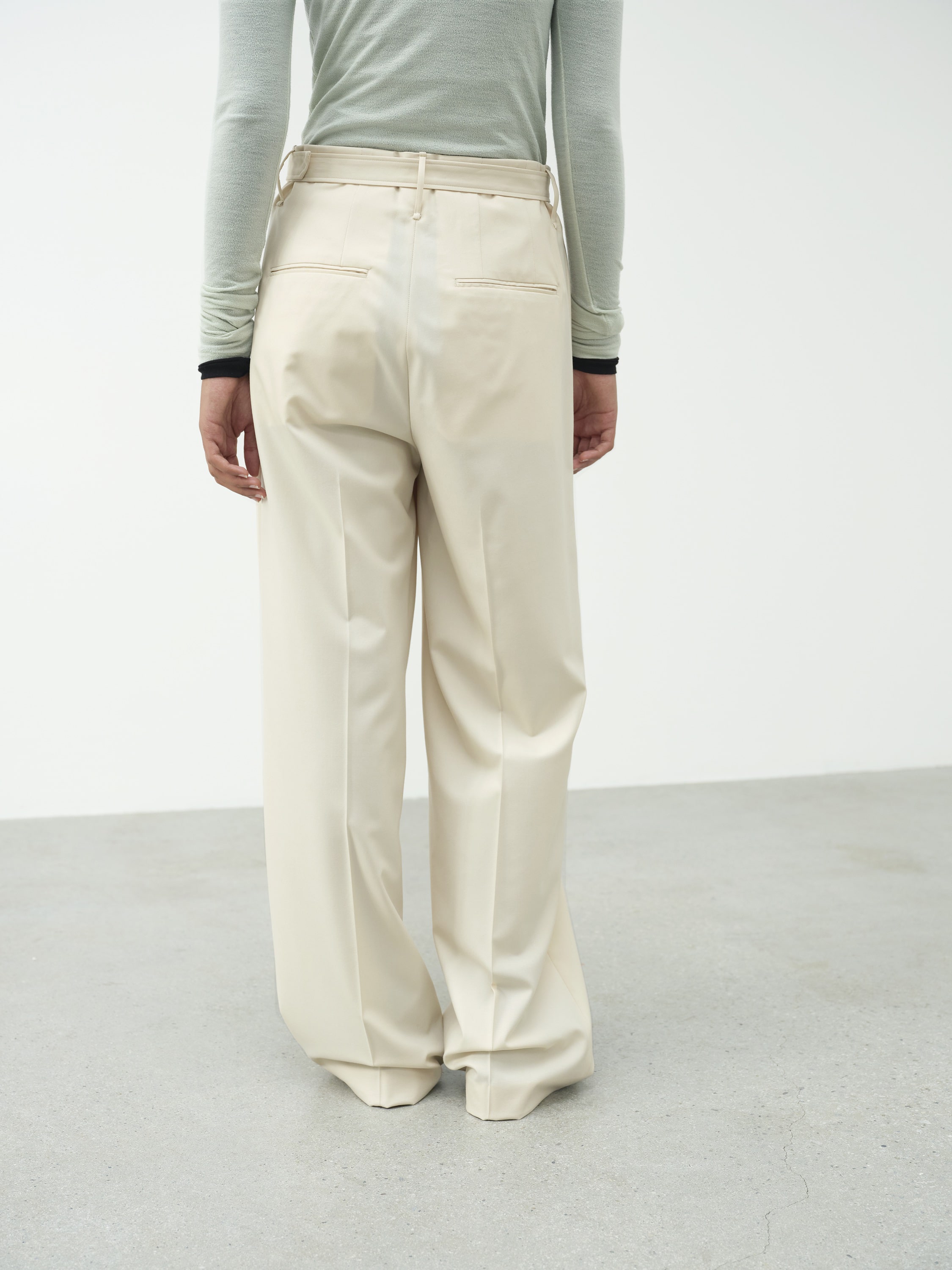 SUPER FINE TROPICAL WOOL SLACKS 詳細画像 IVORY BEIGE 4