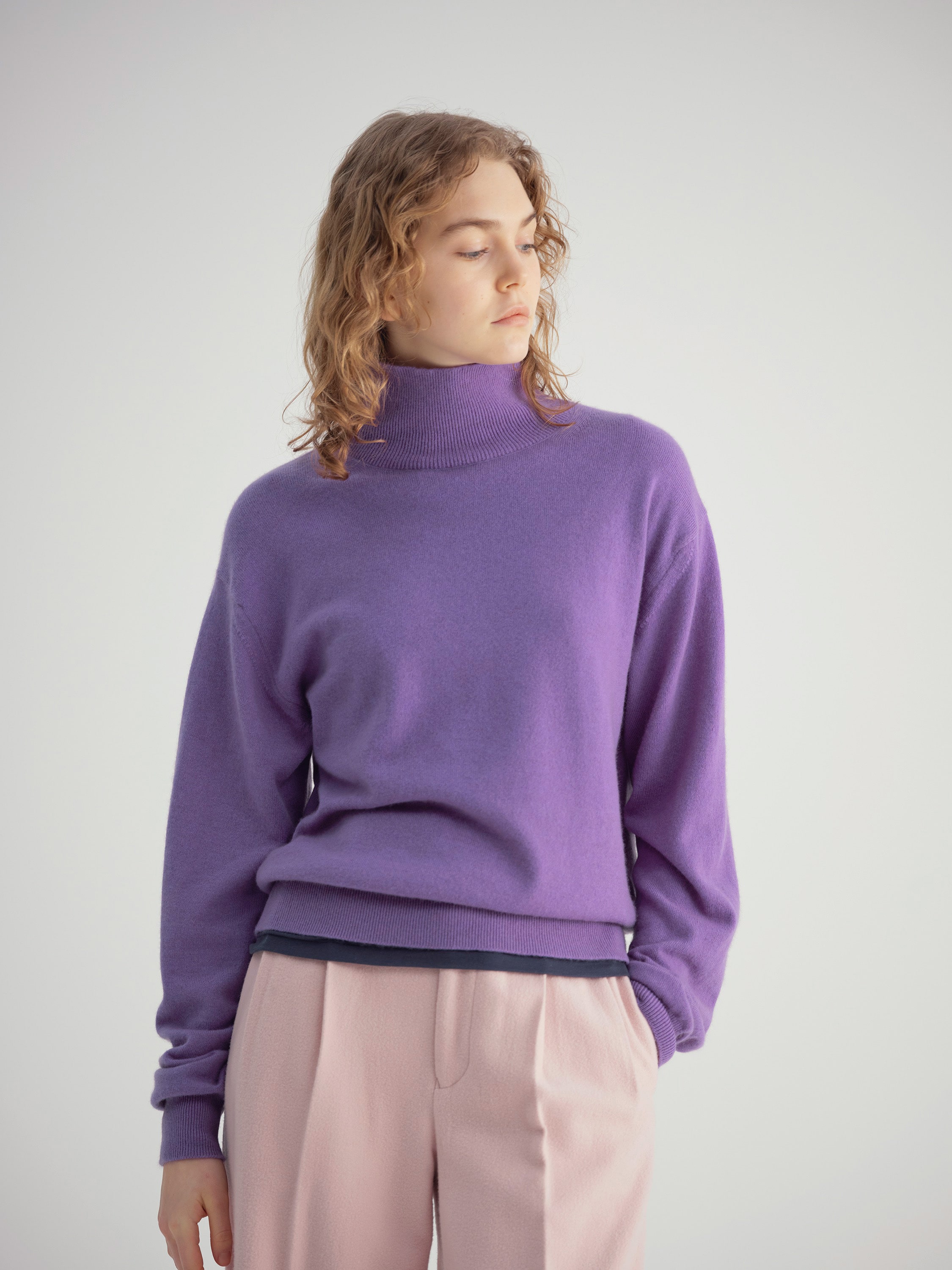 BABY CASHMERE KNIT TURTLE 詳細画像 PURPLE 1