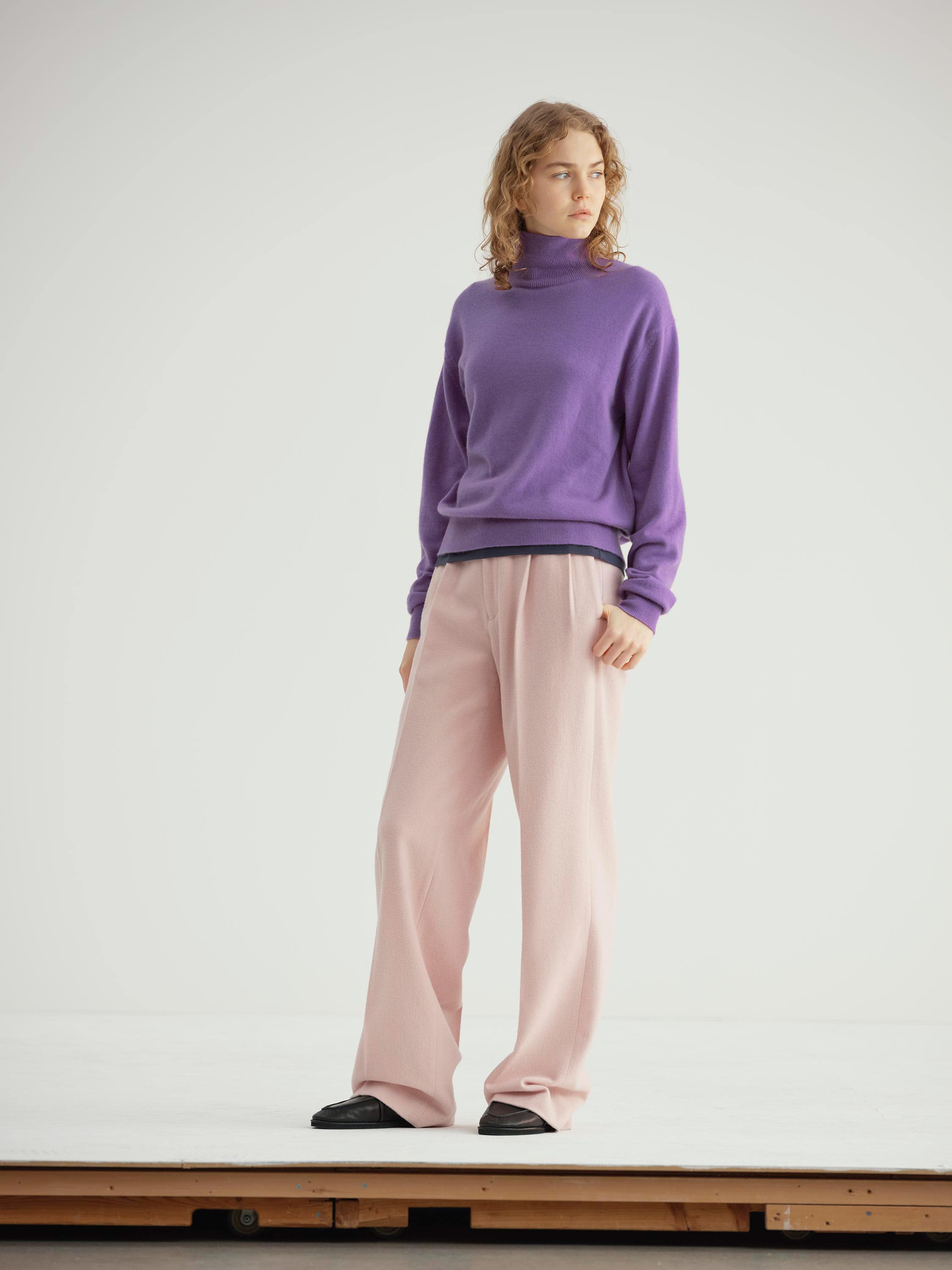 BABY CASHMERE KNIT TURTLE 詳細画像 PURPLE 2