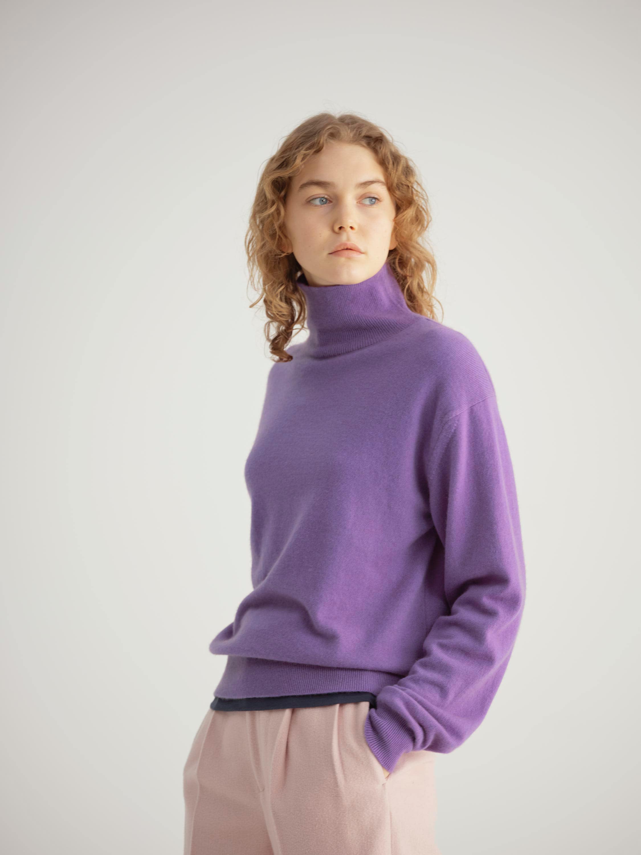 BABY CASHMERE KNIT TURTLE 詳細画像 PURPLE 3