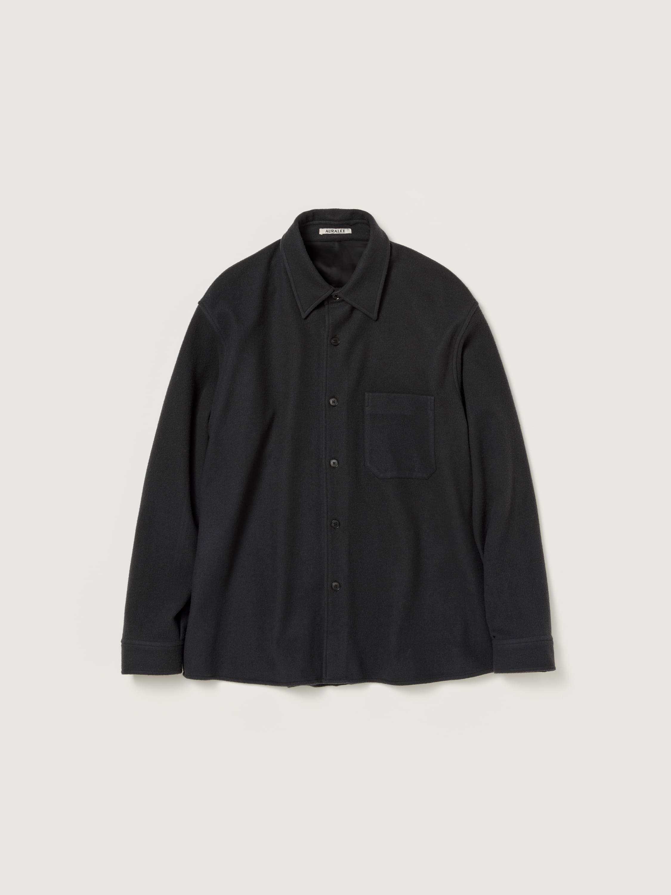 BRUSHED SUPER FINE WOOL FLANNEL SHIRT 詳細画像 INK BLACK 1