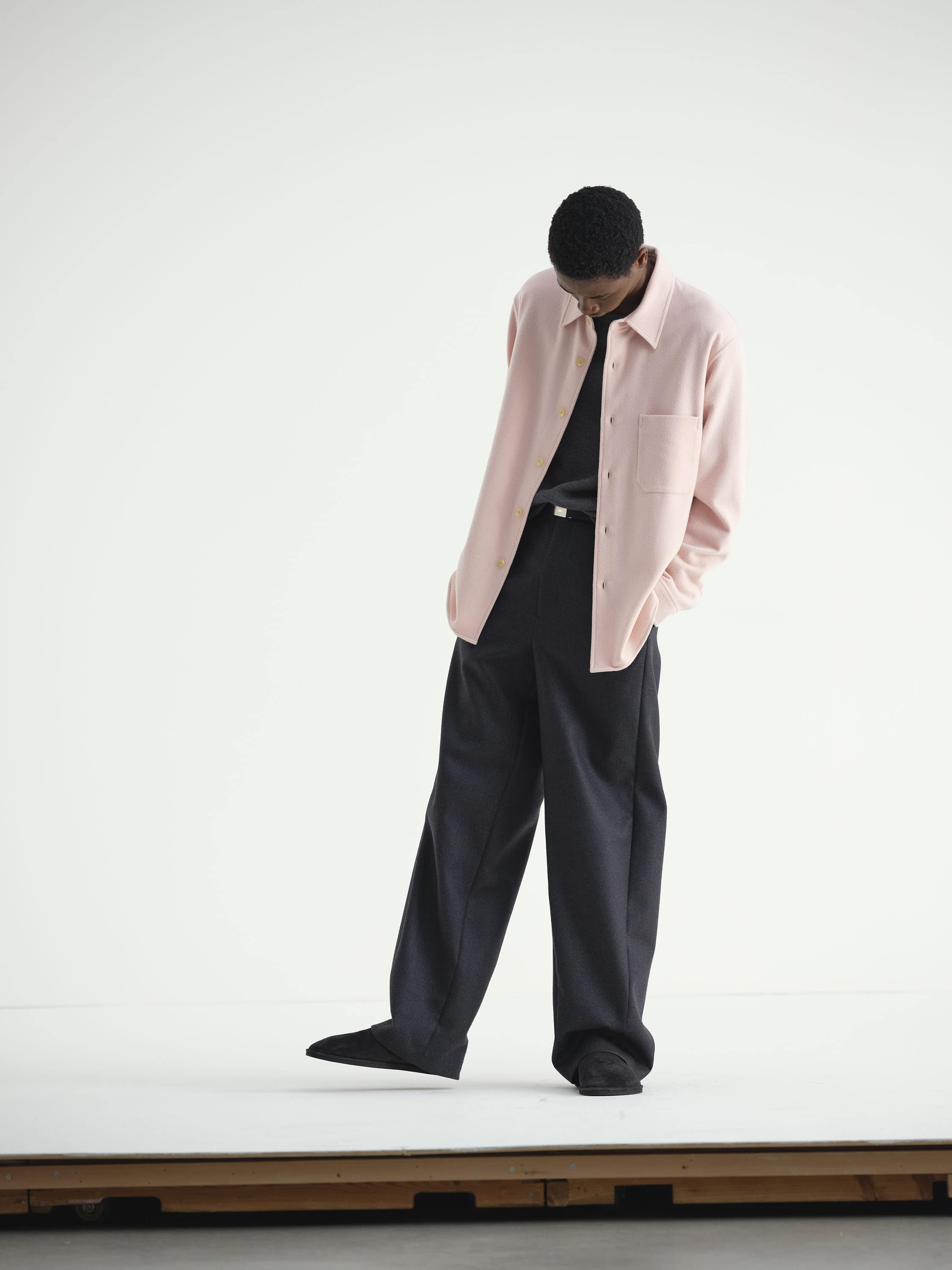 BRUSHED SUPER FINE WOOL FLANNEL SHIRT 詳細画像 LIGHT PINK 2