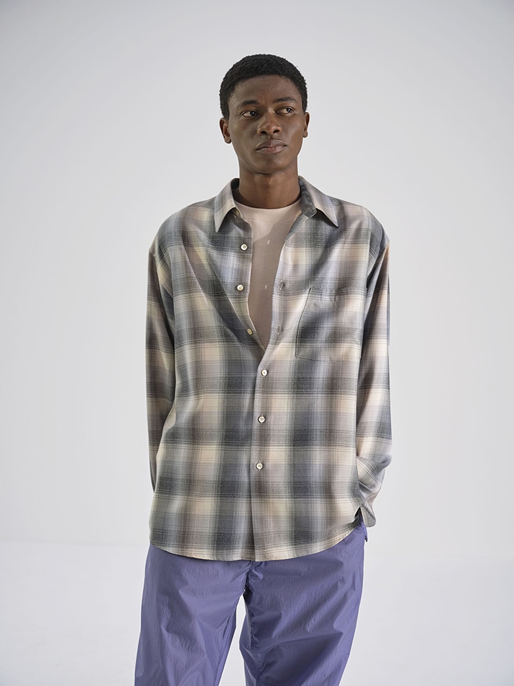 SUPER LIGHT WOOL CHECK SHIRT