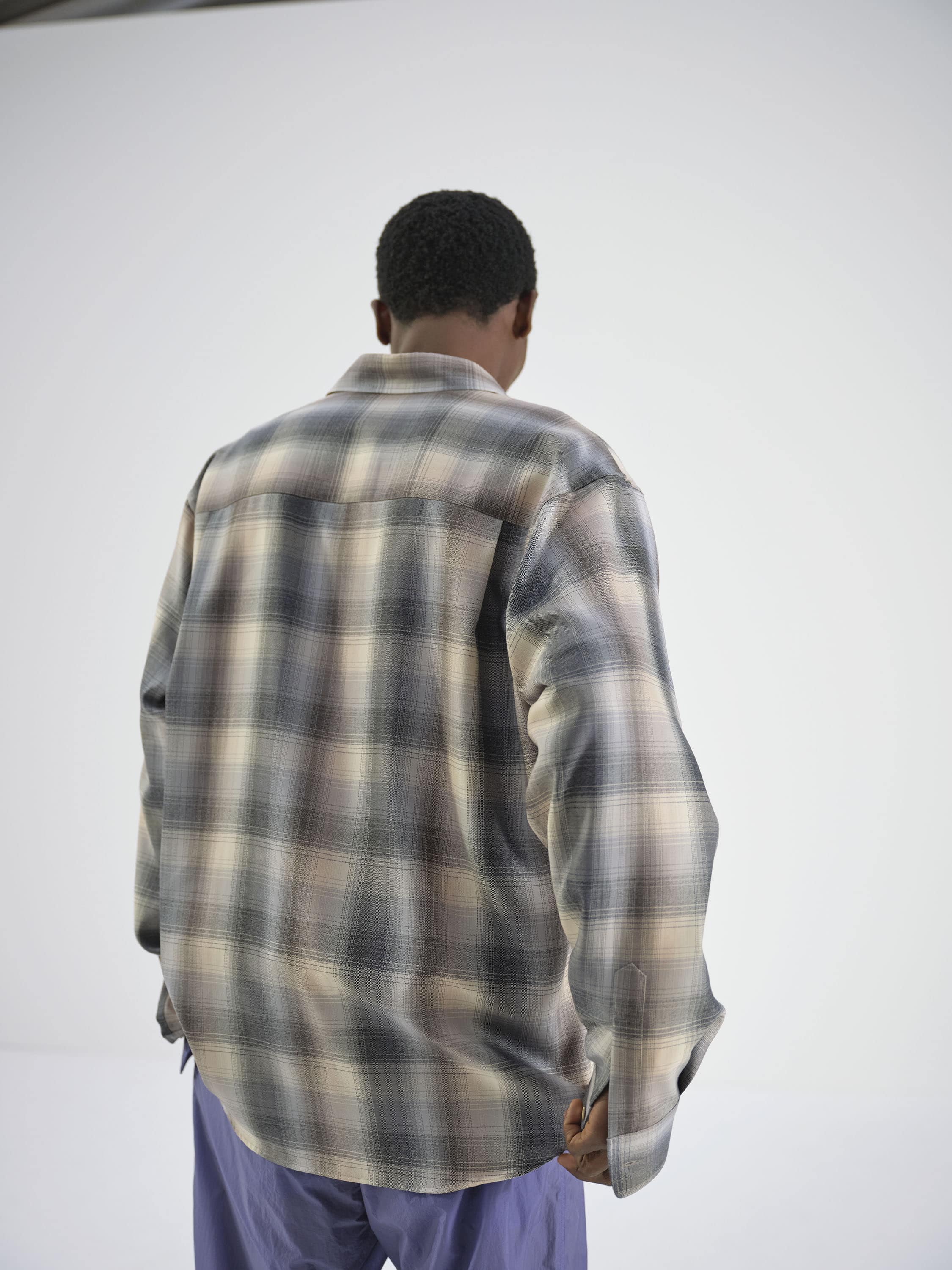 SUPER LIGHT WOOL CHECK SHIRT 詳細画像 BEIGE BLUE CHECK 4