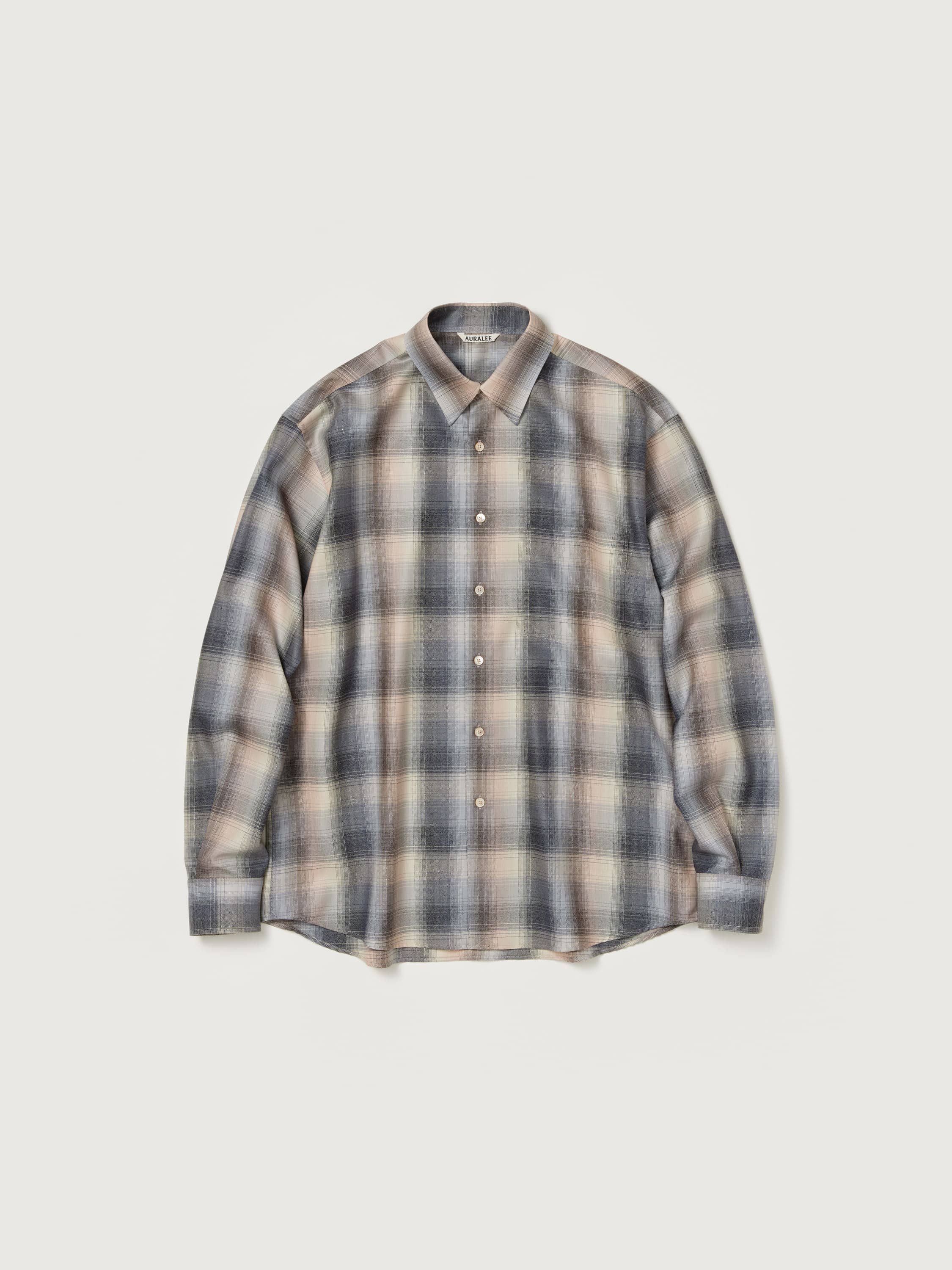 SUPER LIGHT WOOL CHECK SHIRT 詳細画像 BEIGE BLUE CHECK 5