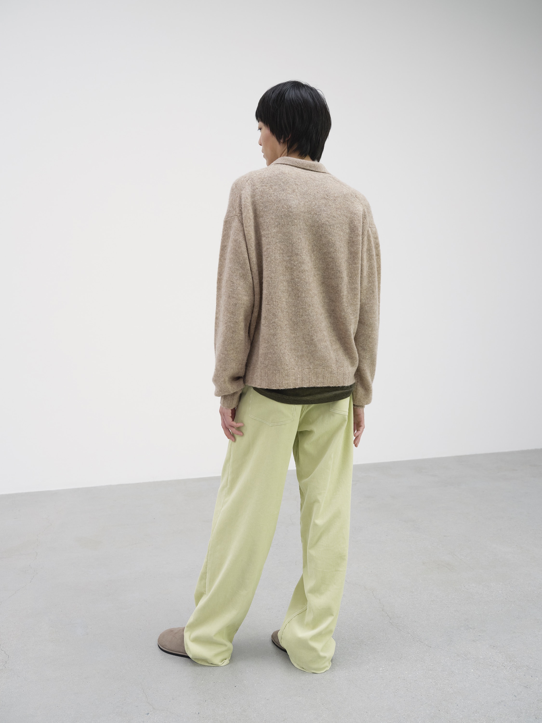 SHETLAND WOOL CASHMERE KNIT CARDIGAN 詳細画像 TOP BEIGE 3