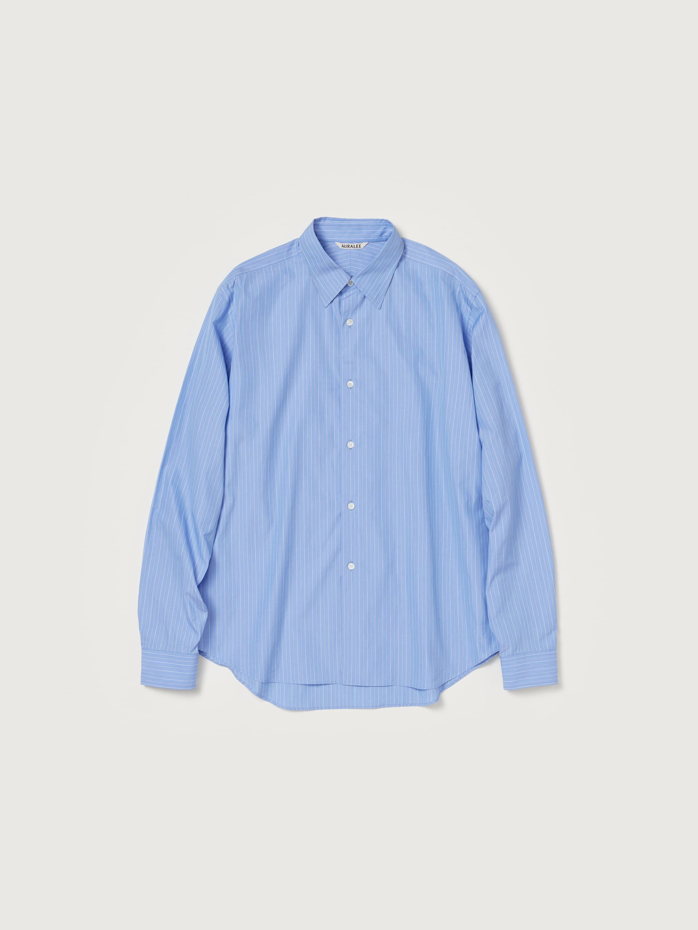 SUVIN HIGH COUNT CLOTH STRIPE SHIRT 詳細画像 SAX BLUE 1