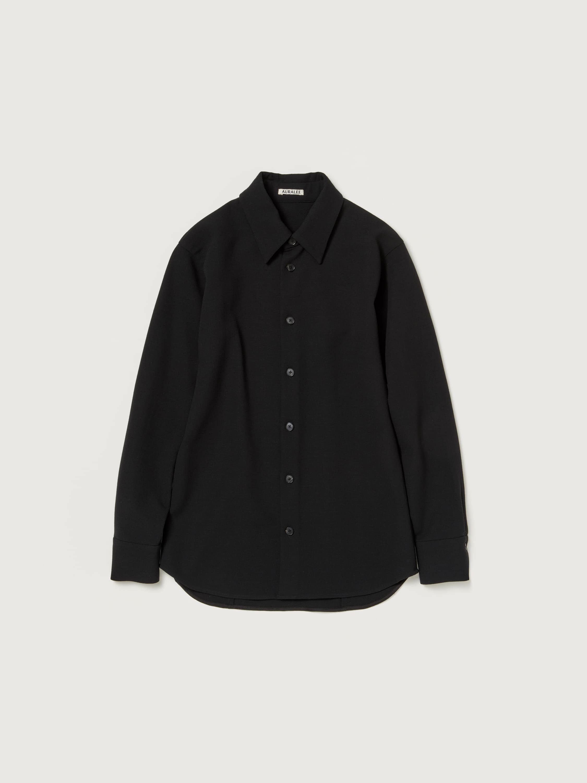 TENSE WOOL DOUBLE CLOTH SHIRT 詳細画像 BLACK 1